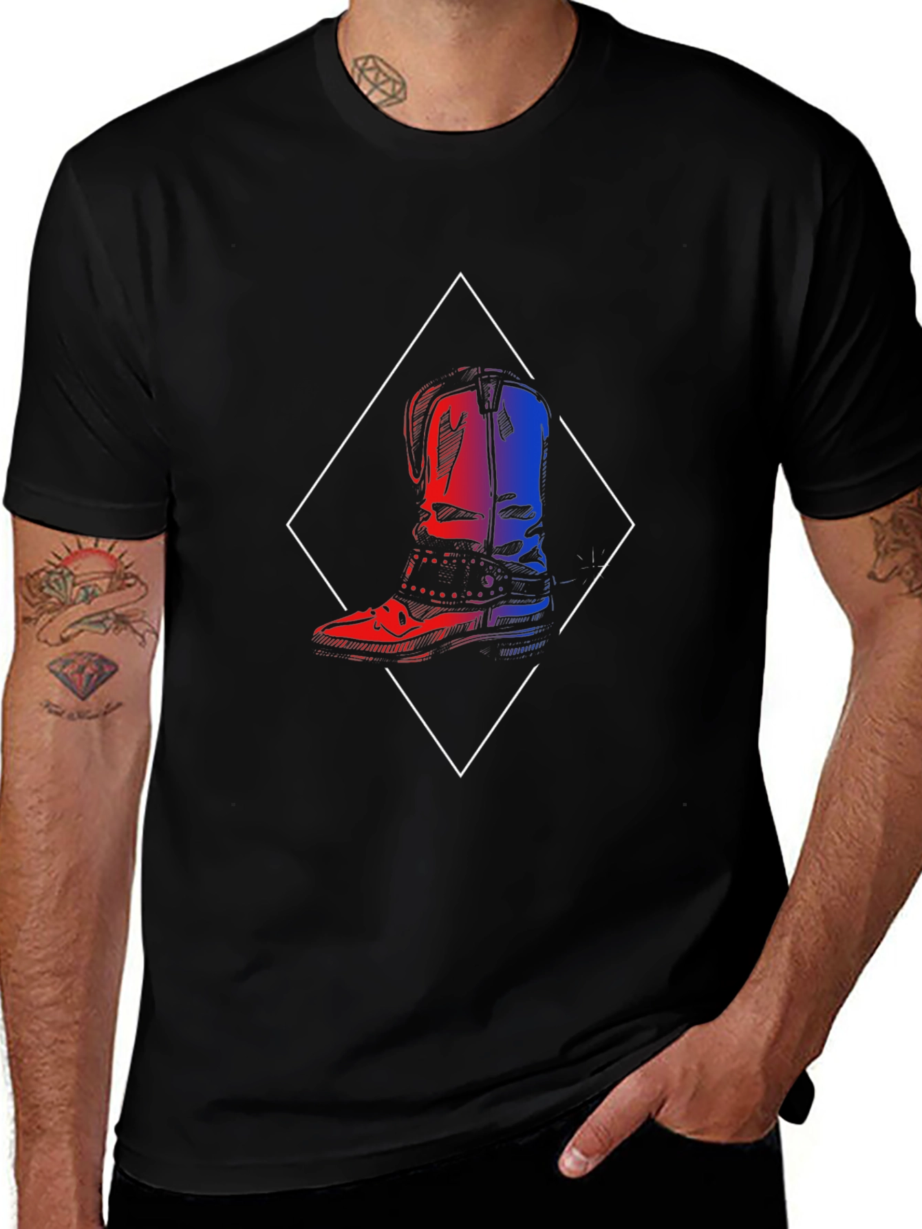 Edgy Cowboy Boot Graphic Tee