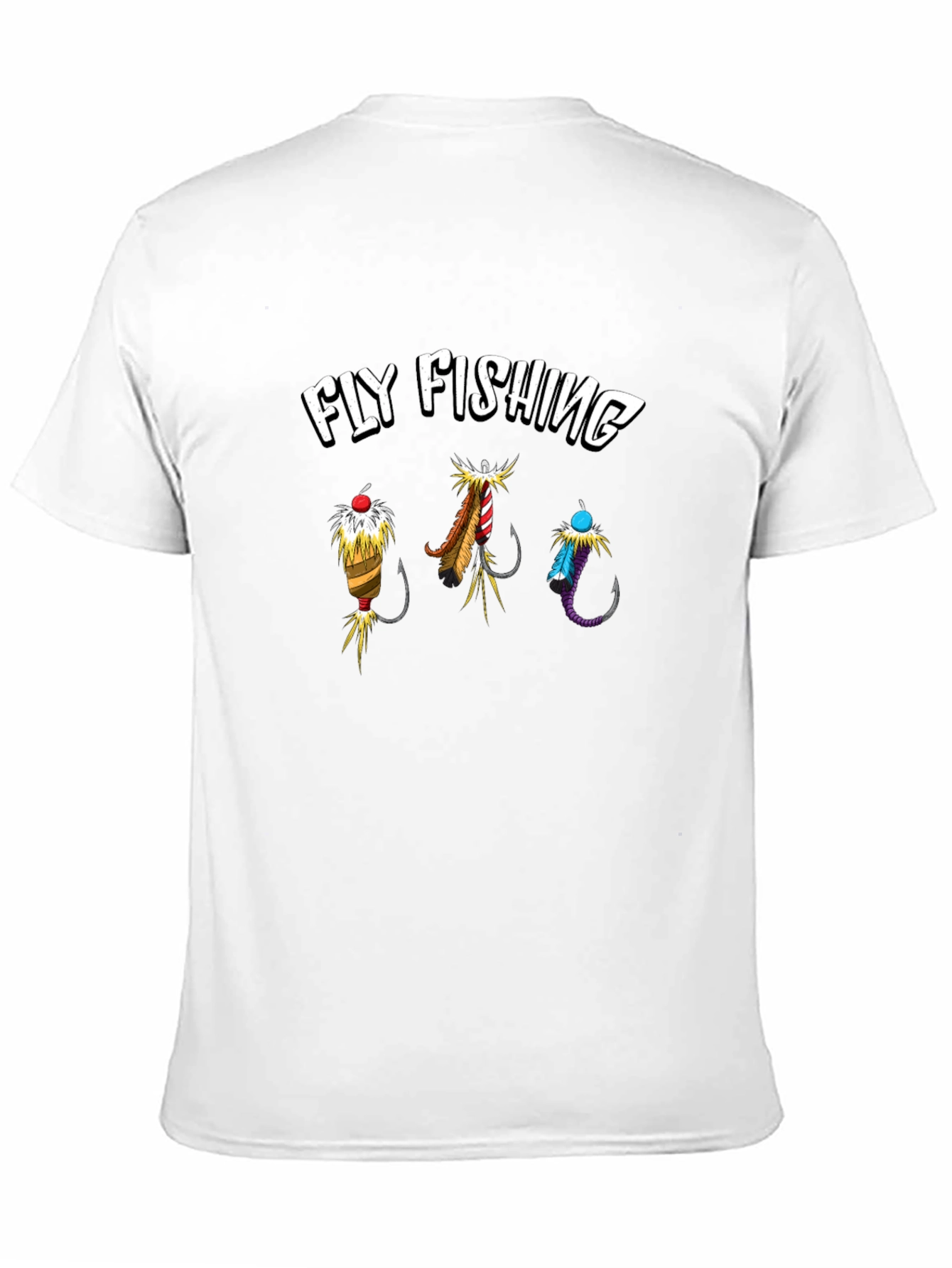Fly Fishing Graphic Tee - Black Cotton T-Shirt