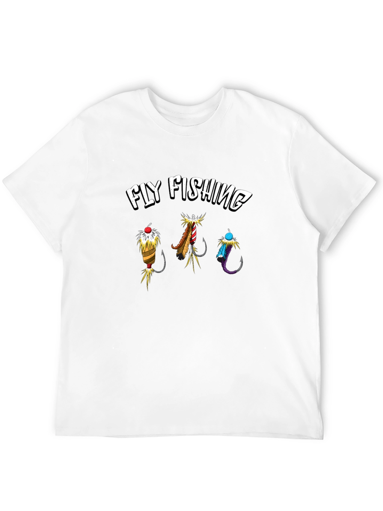 Fly Fishing Graphic Tee - Black Cotton T-Shirt