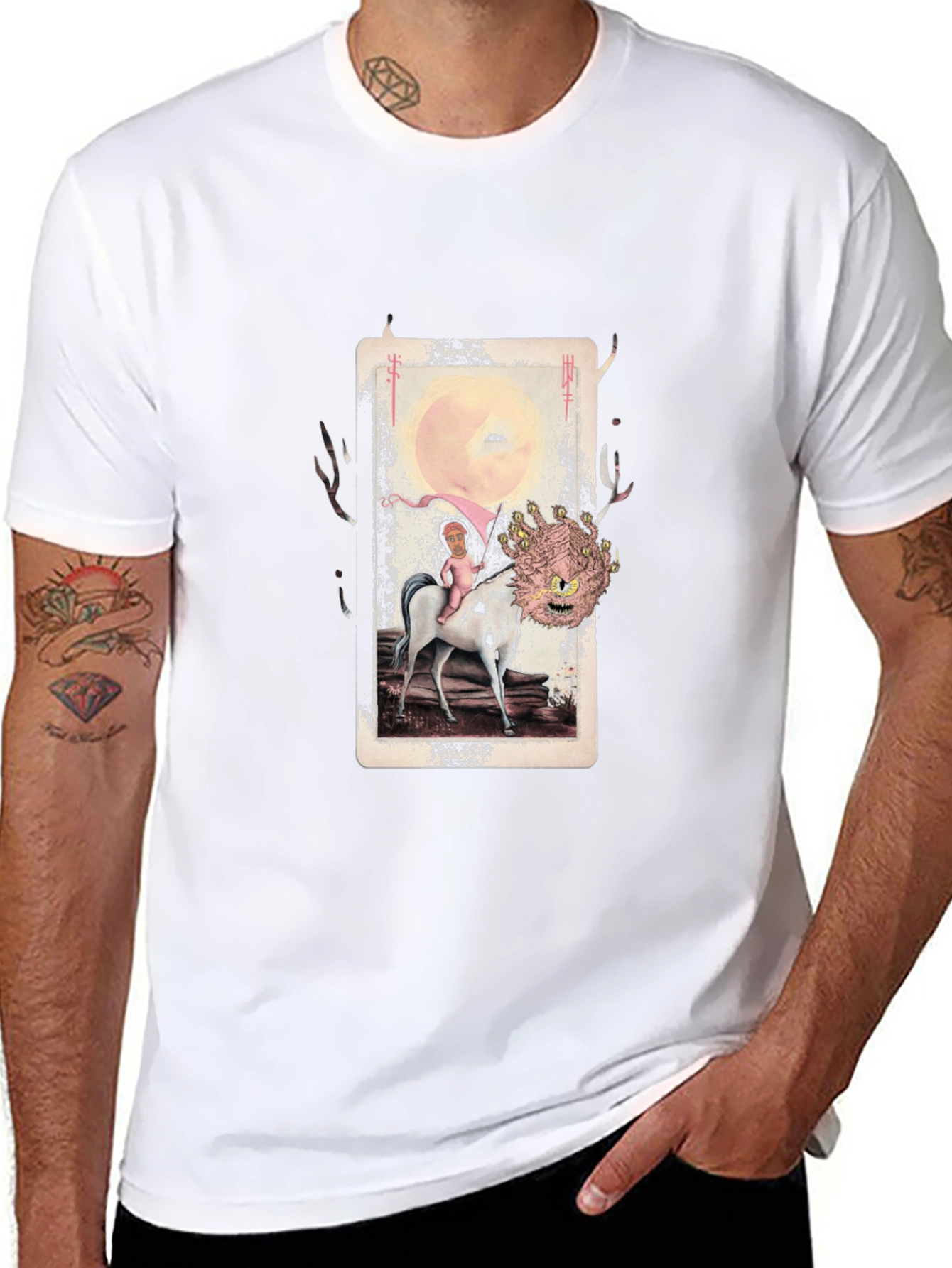 Unique Graphic Print Mens Black T-Shirt