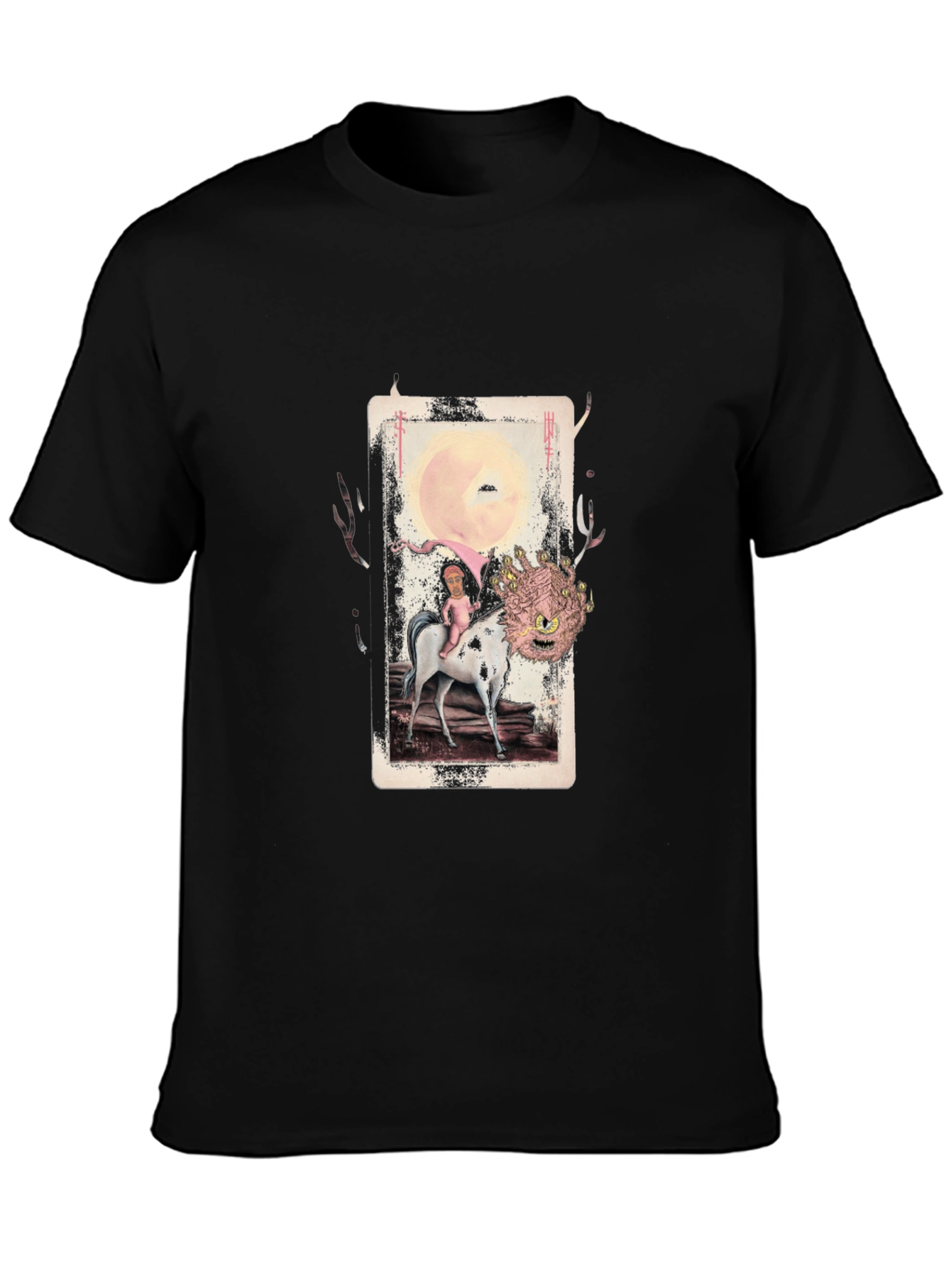 Unique Graphic Print Mens Black T-Shirt