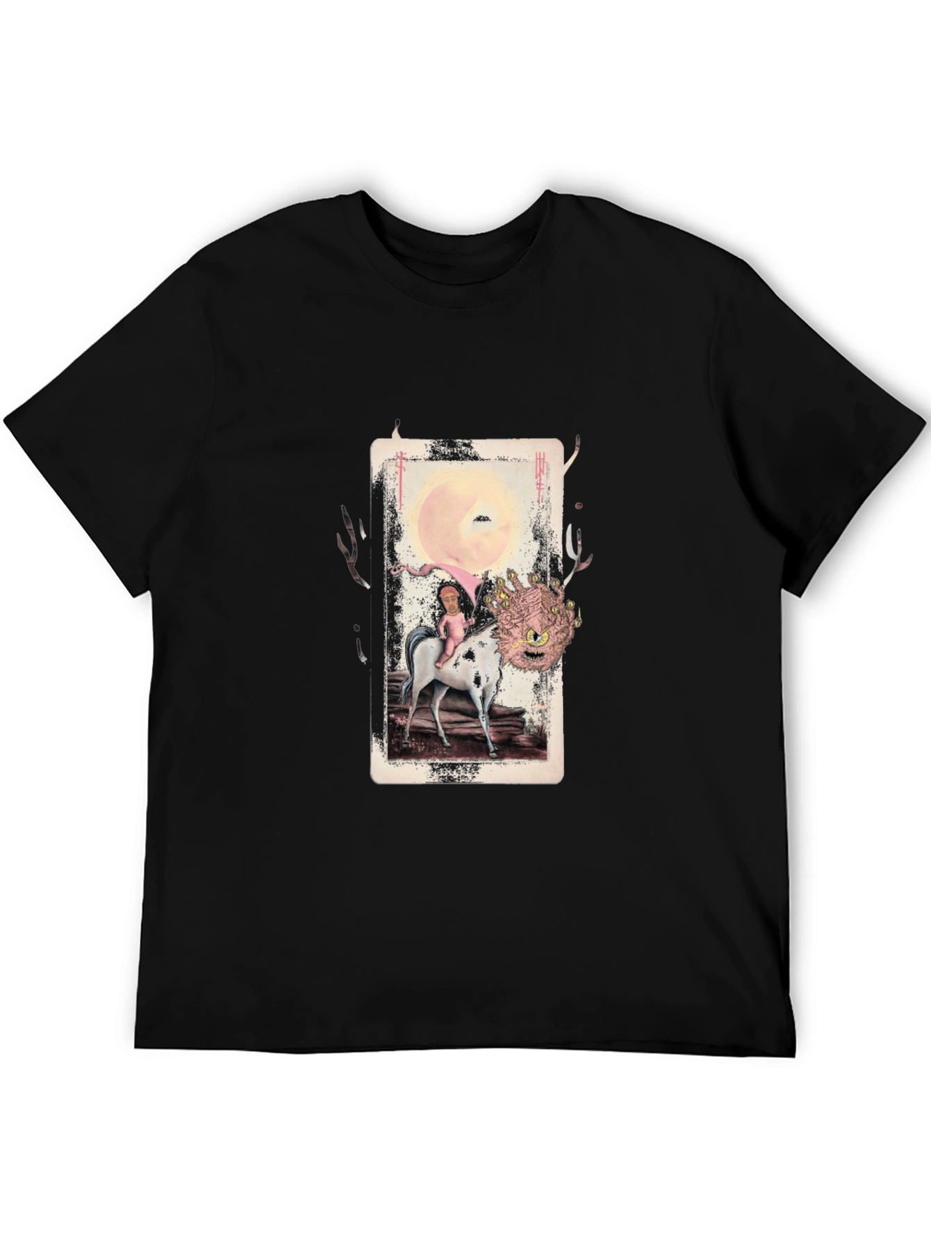 Unique Graphic Print Mens Black T-Shirt