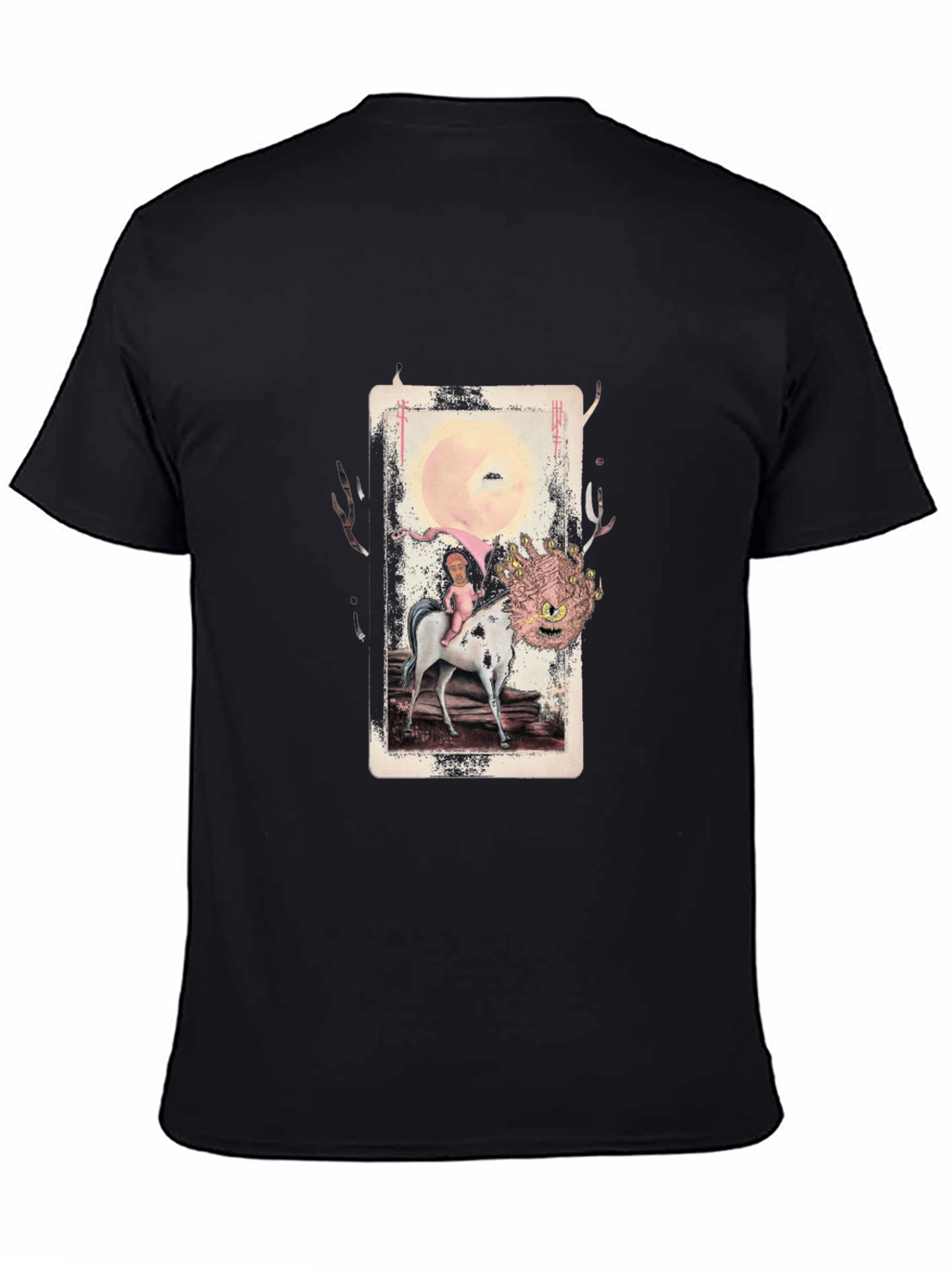 Unique Graphic Print Mens Black T-Shirt