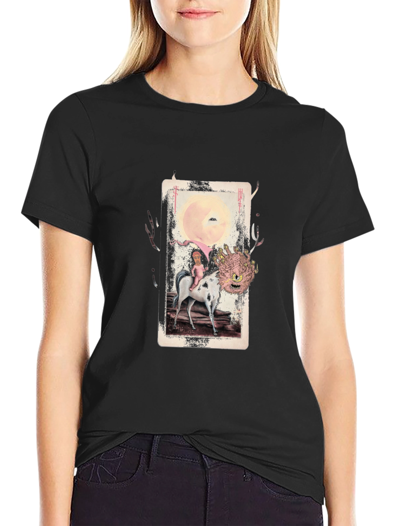 Unique Graphic Print Mens Black T-Shirt