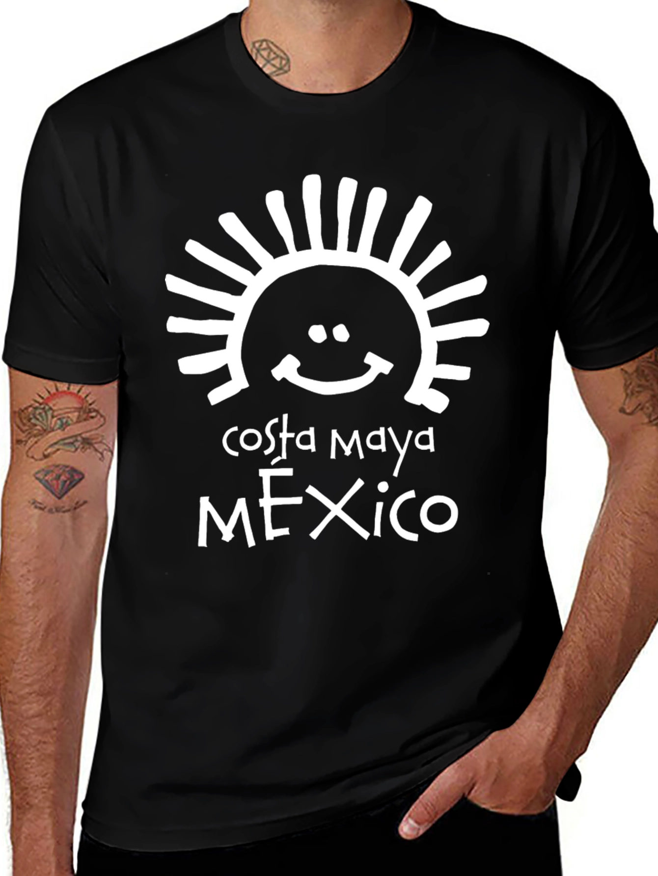 Costa Maya Mexico Graphic T-Shirt Black