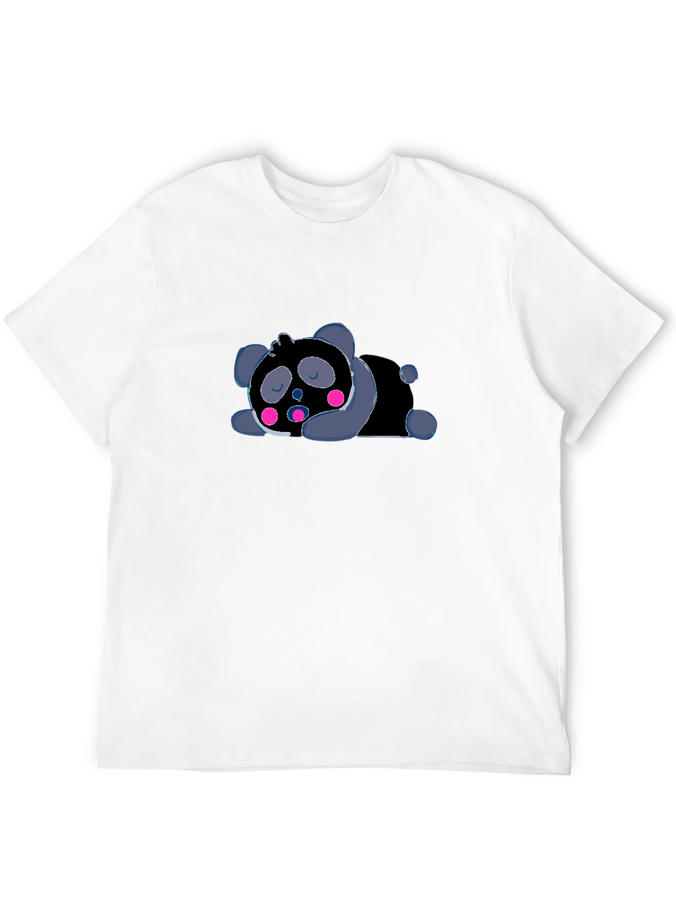 Cute Sleeping Panda Graphic T-Shirt - Black
