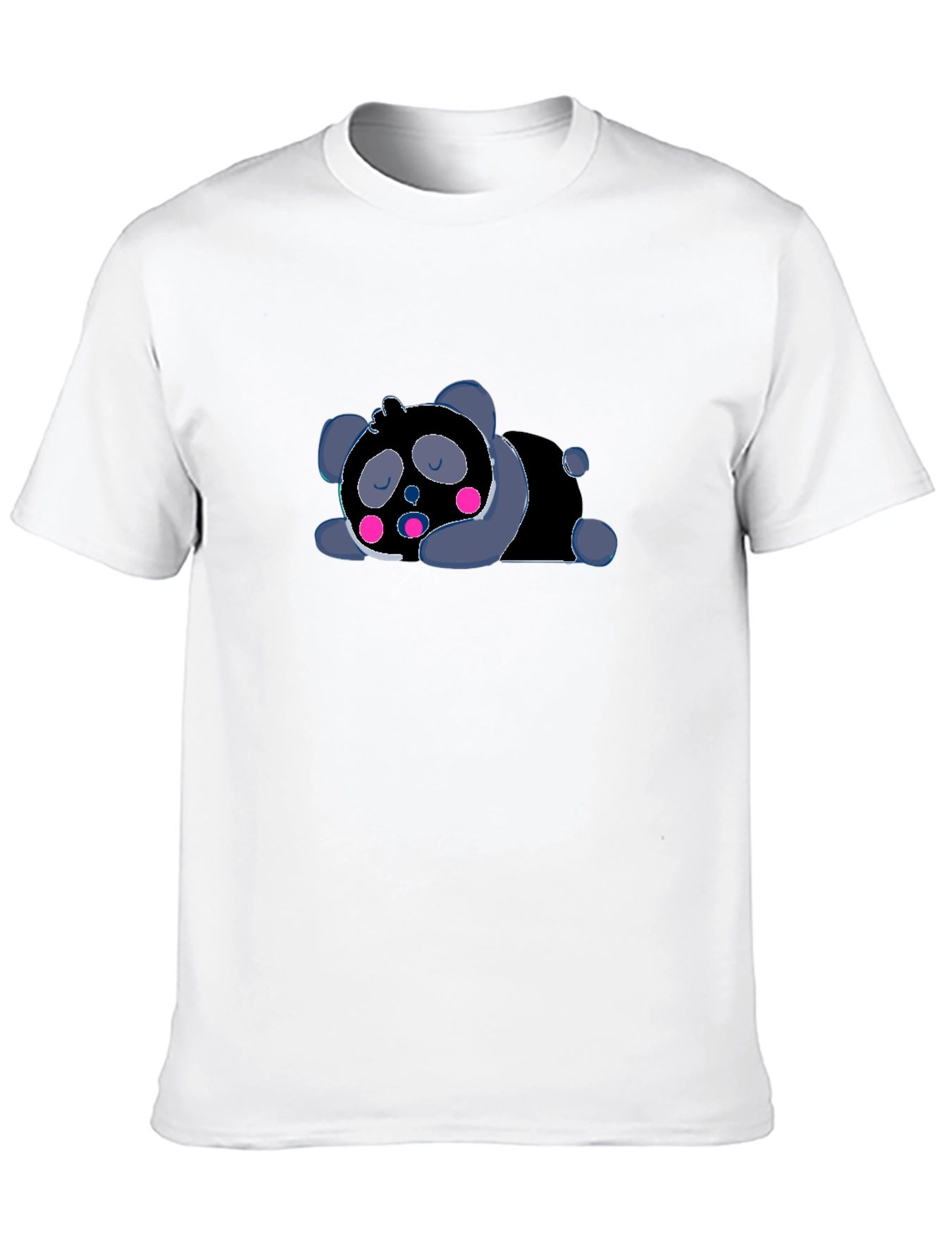 Cute Sleeping Panda Graphic T-Shirt - Black