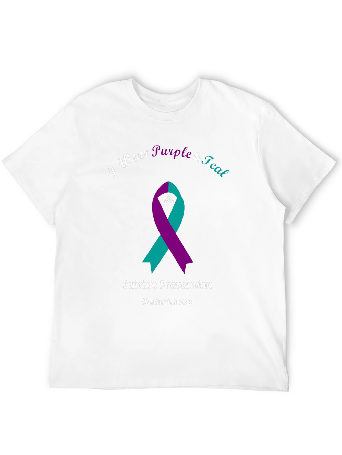 Suicide Prevention Awareness T-Shirt: Purple & Teal Ribbon Tee