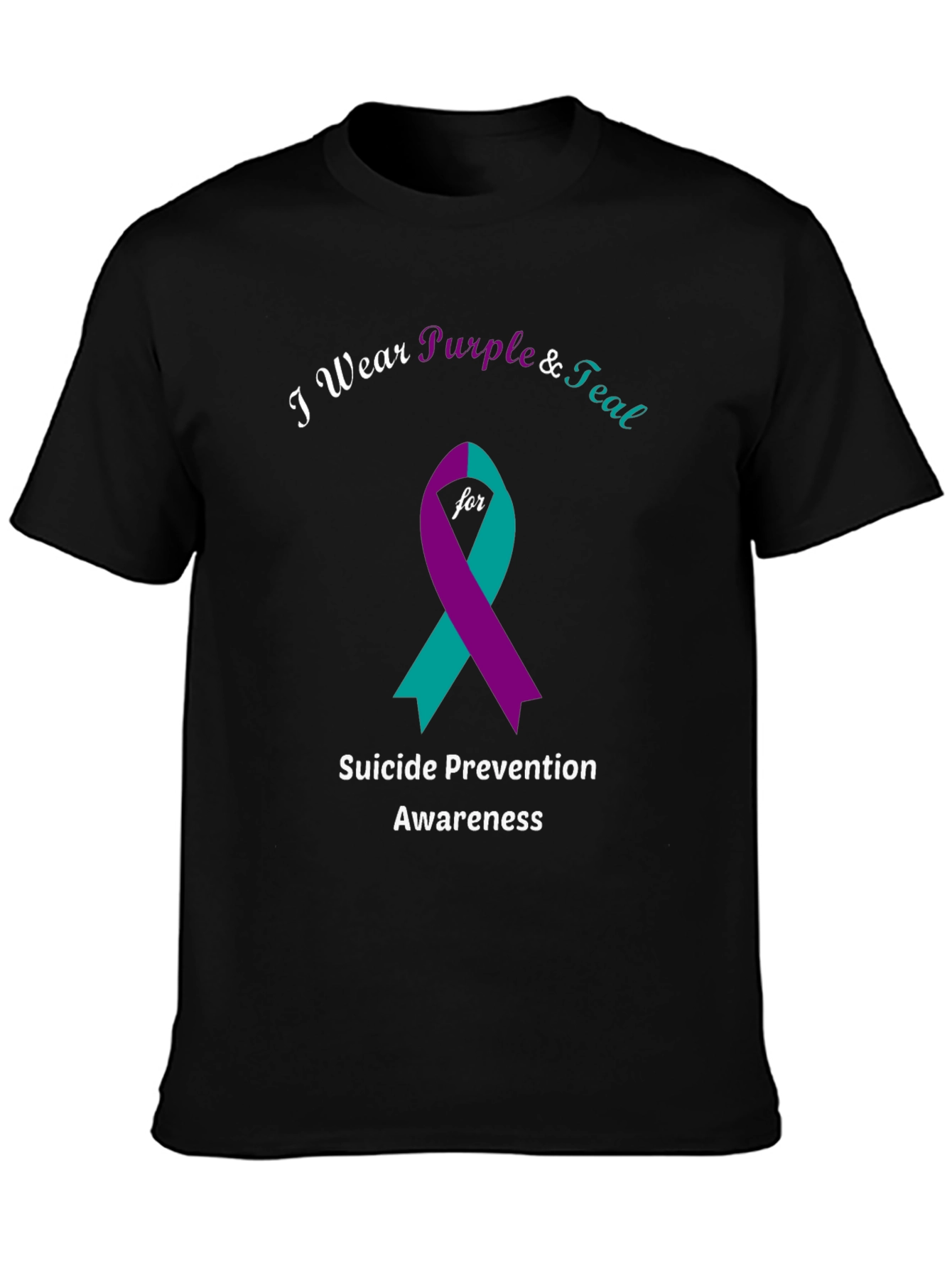 Suicide Prevention Awareness T-Shirt: Purple & Teal Ribbon Tee