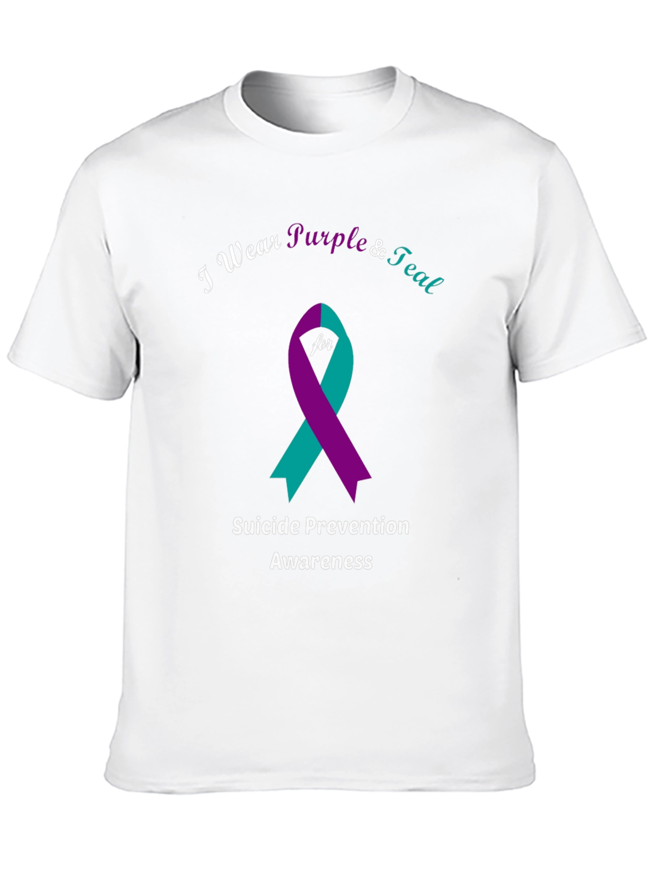 Suicide Prevention Awareness T-Shirt: Purple & Teal Ribbon Tee