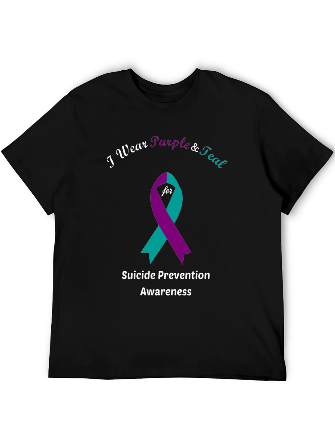 Suicide Prevention Awareness T-Shirt: Purple & Teal Ribbon Tee