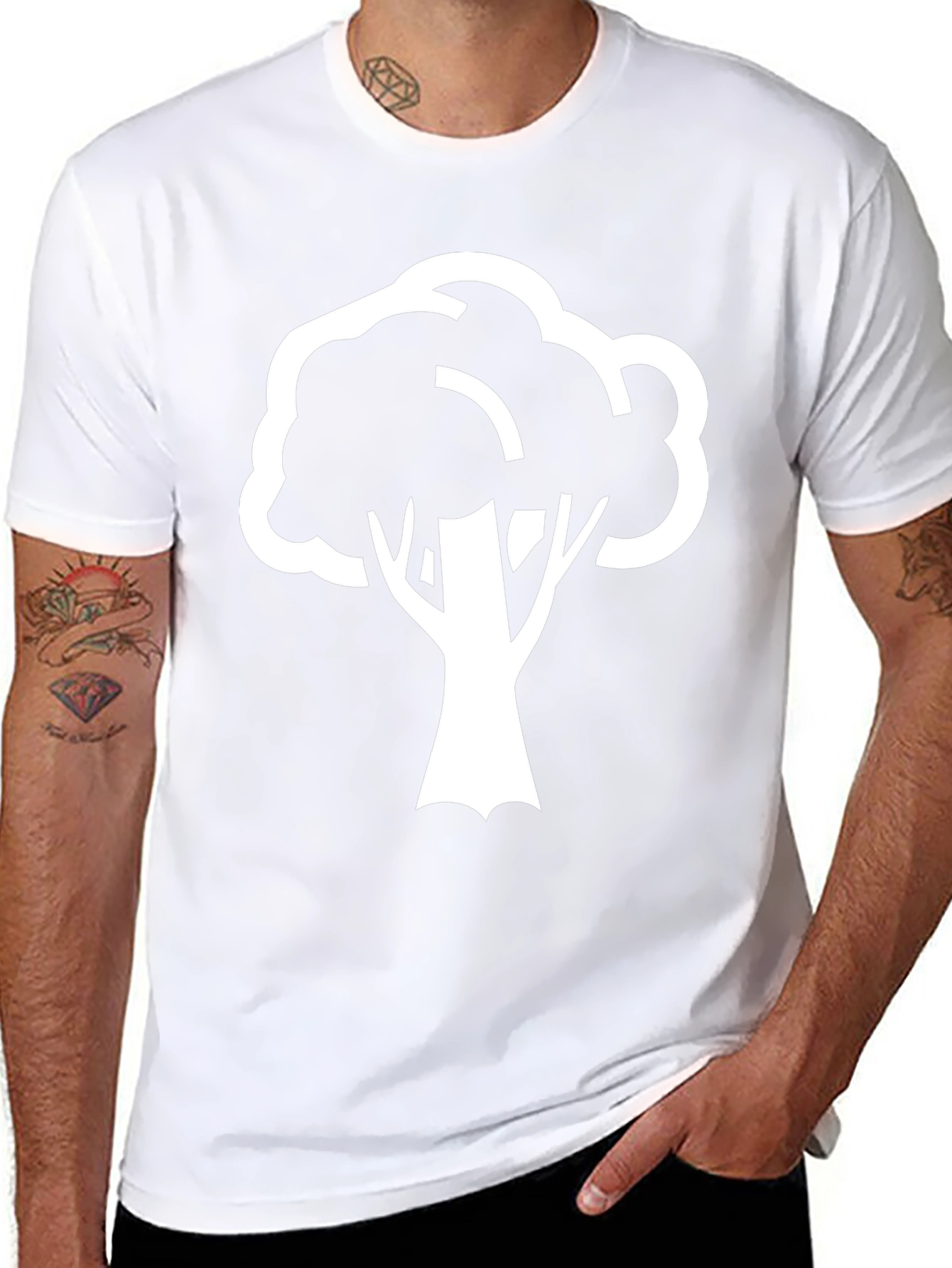 Bold Tree Graphic Tee - Black Cotton Casual Shirt