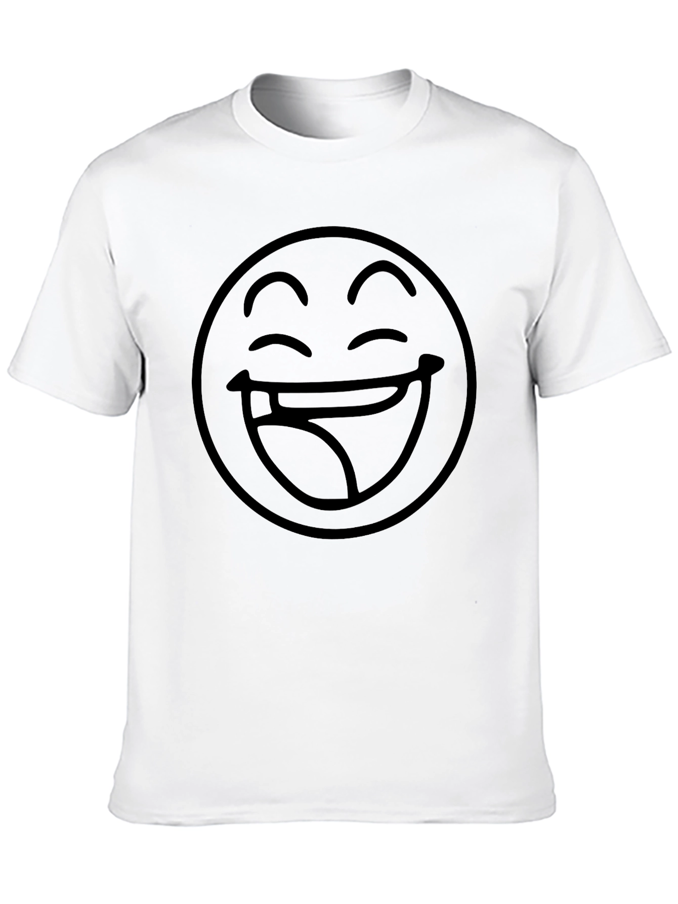 Laughing Emoji Black T-Shirt Casual Wear