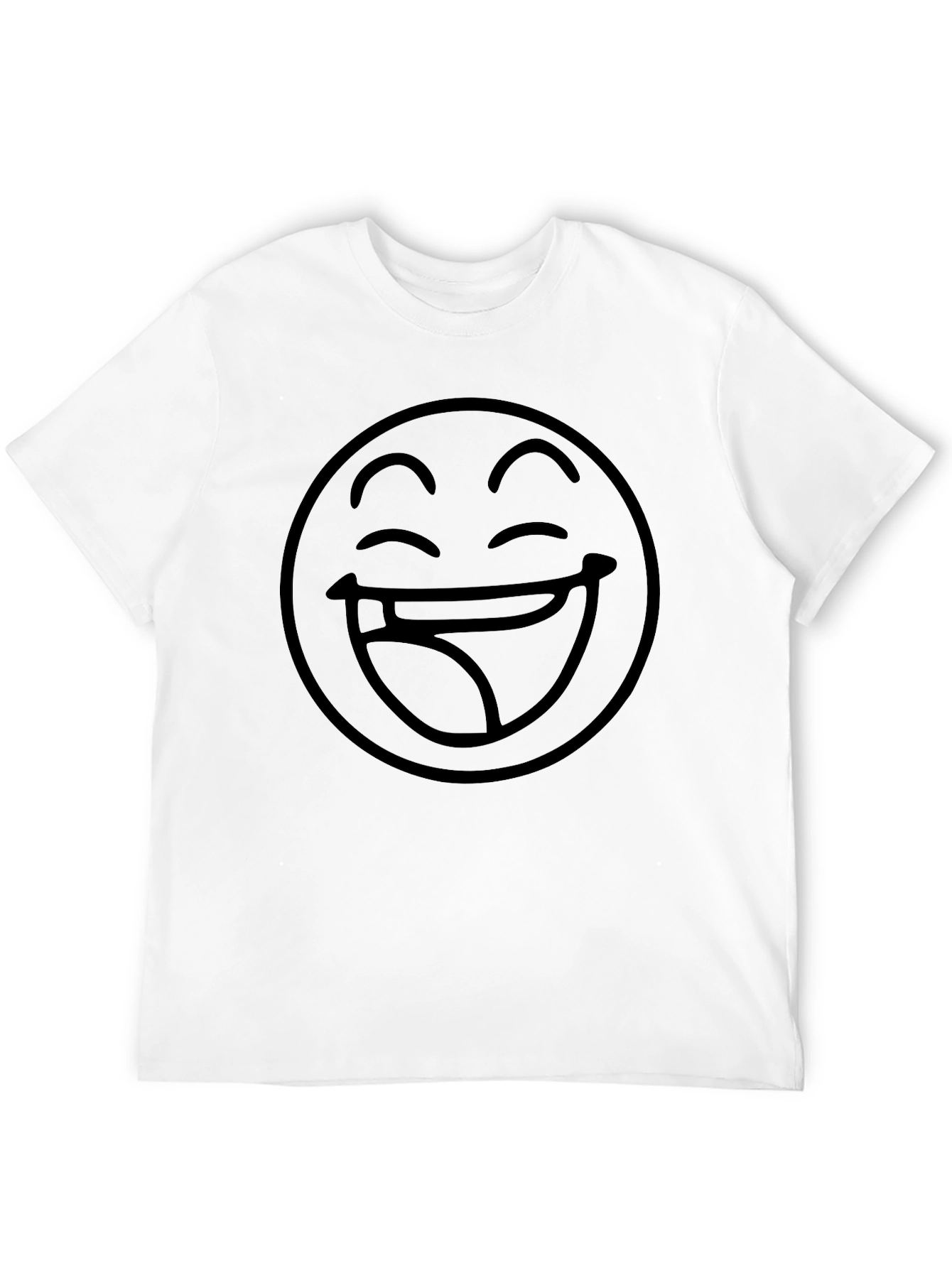 Laughing Emoji Black T-Shirt Casual Wear