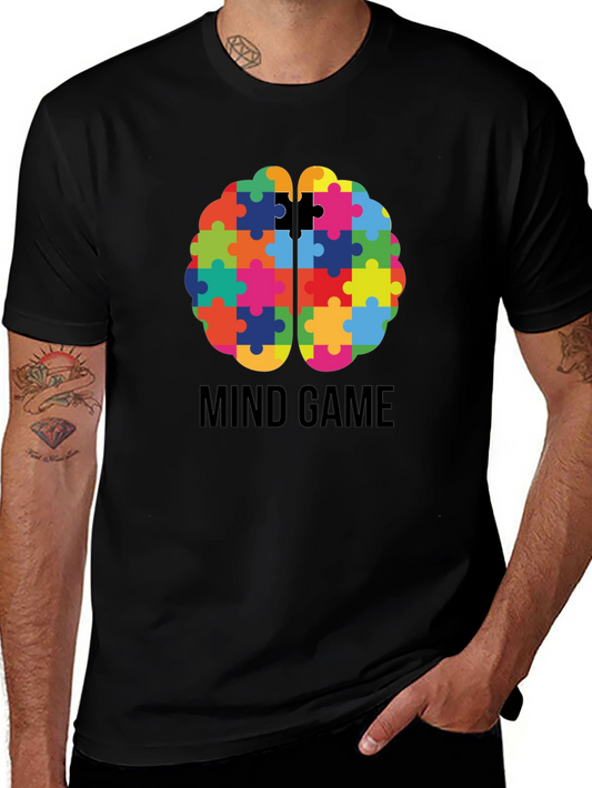 Mind Game Puzzle Brain Graphic T-Shirt