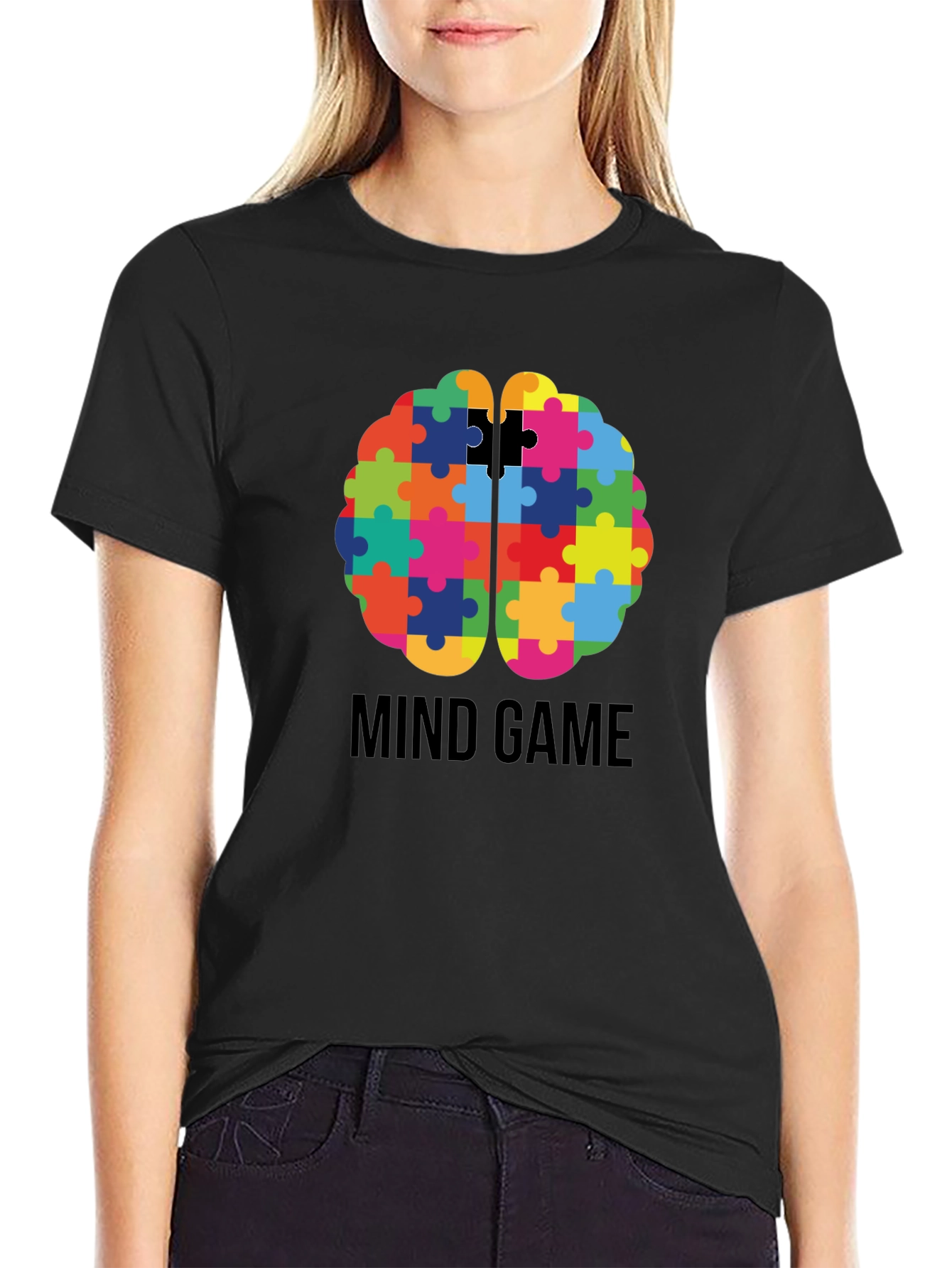 Mind Game Puzzle Brain Graphic T-Shirt