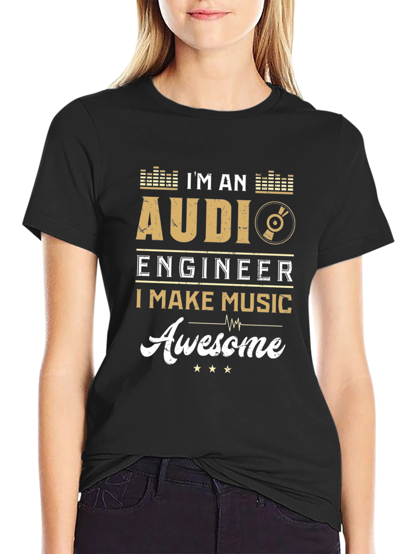 Audi Engineer Makes Music Awesome Black Graphic T-Shirt