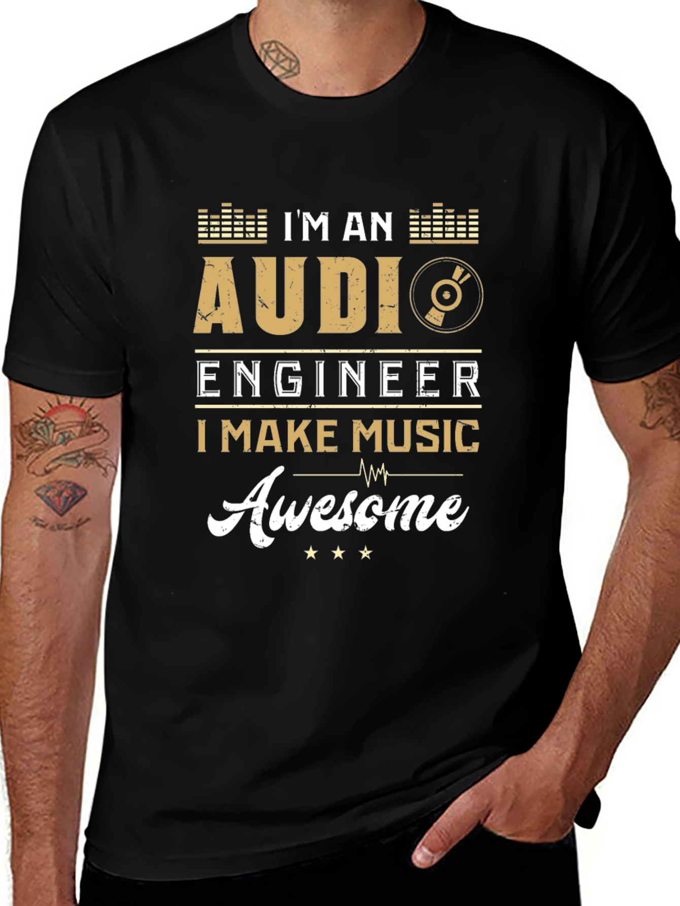Audi Engineer Makes Music Awesome Black Graphic T-Shirt