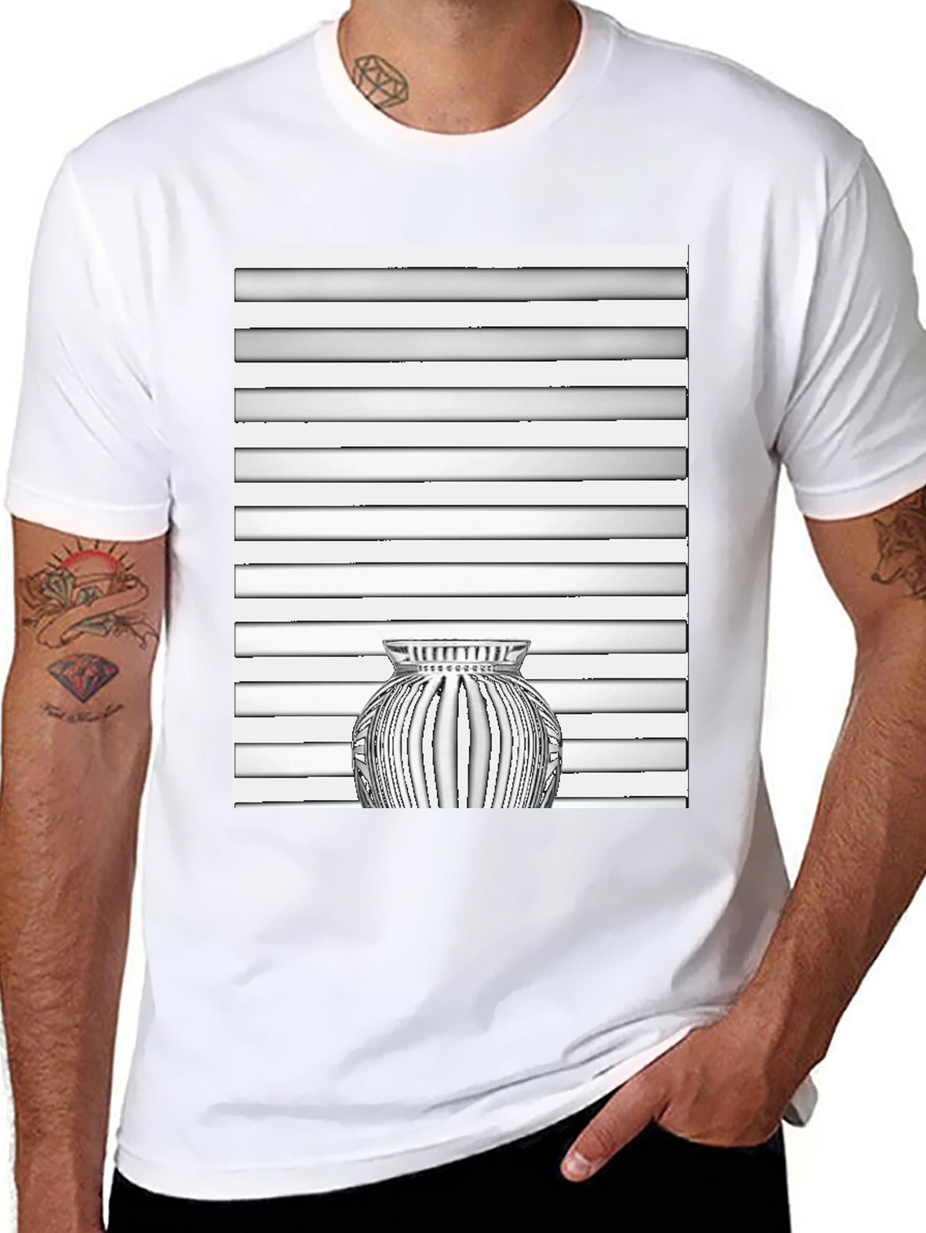 Striped Vase Graphic Tee
