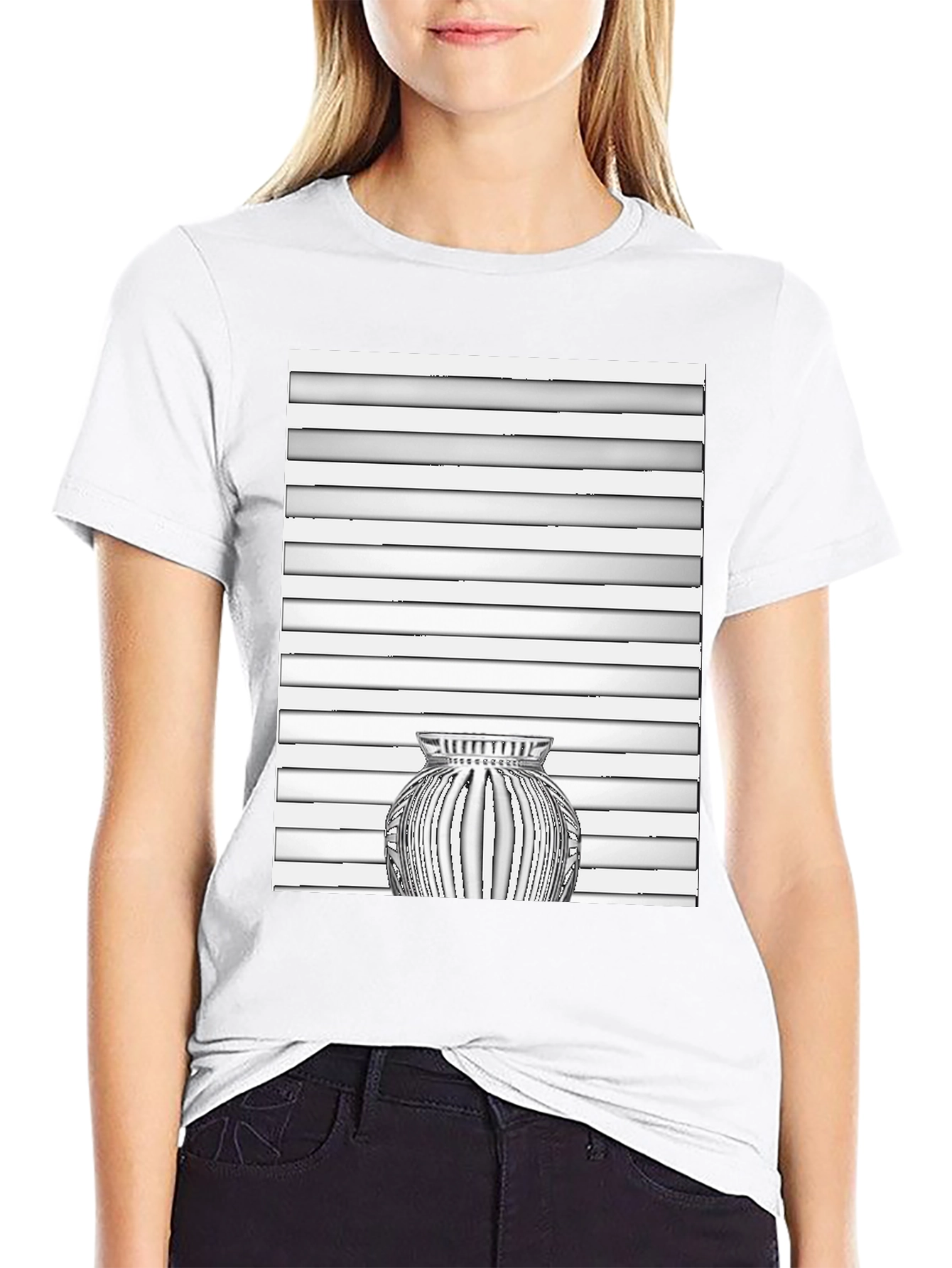Striped Vase Graphic Tee