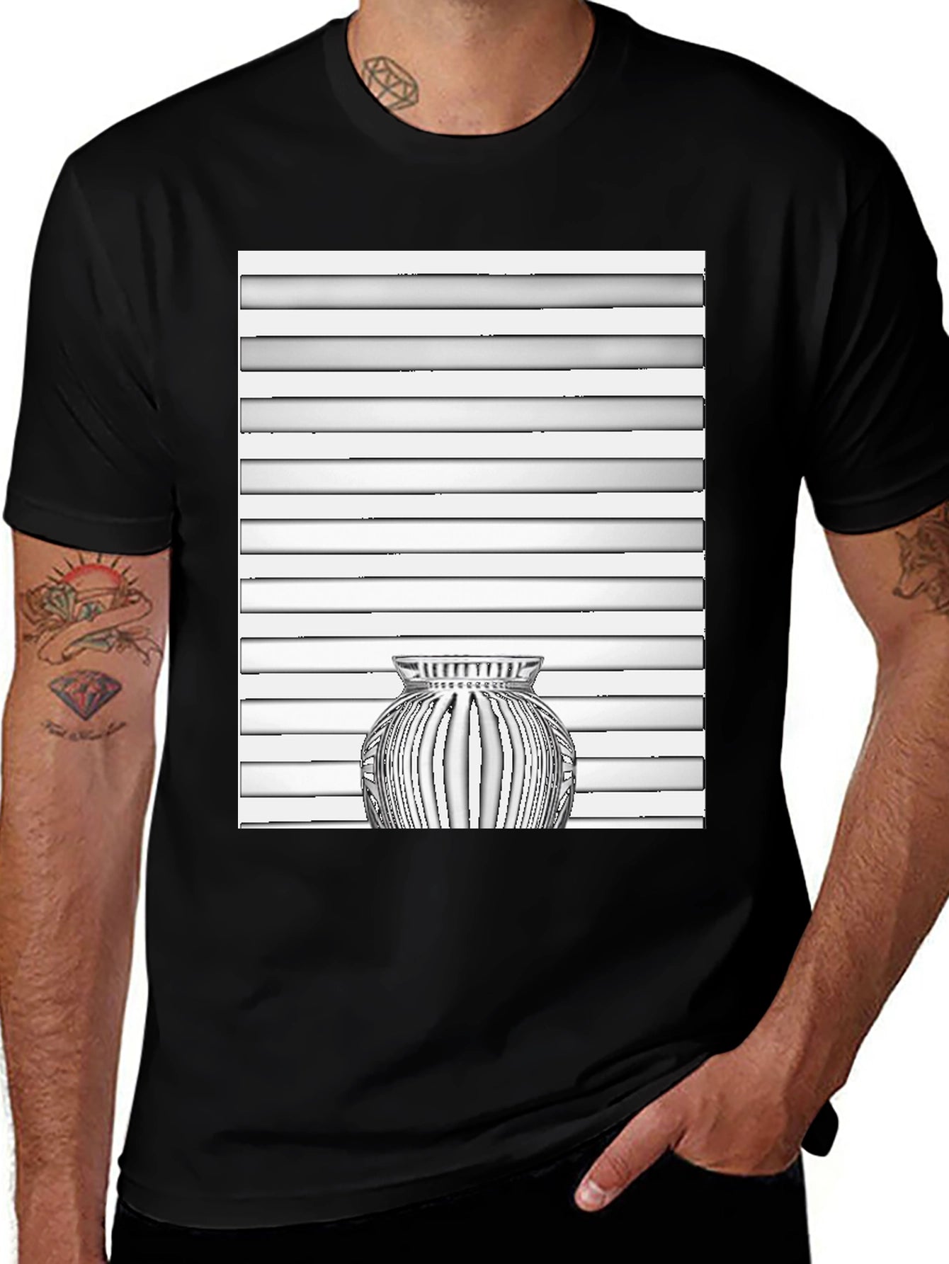 Striped Vase Graphic Tee