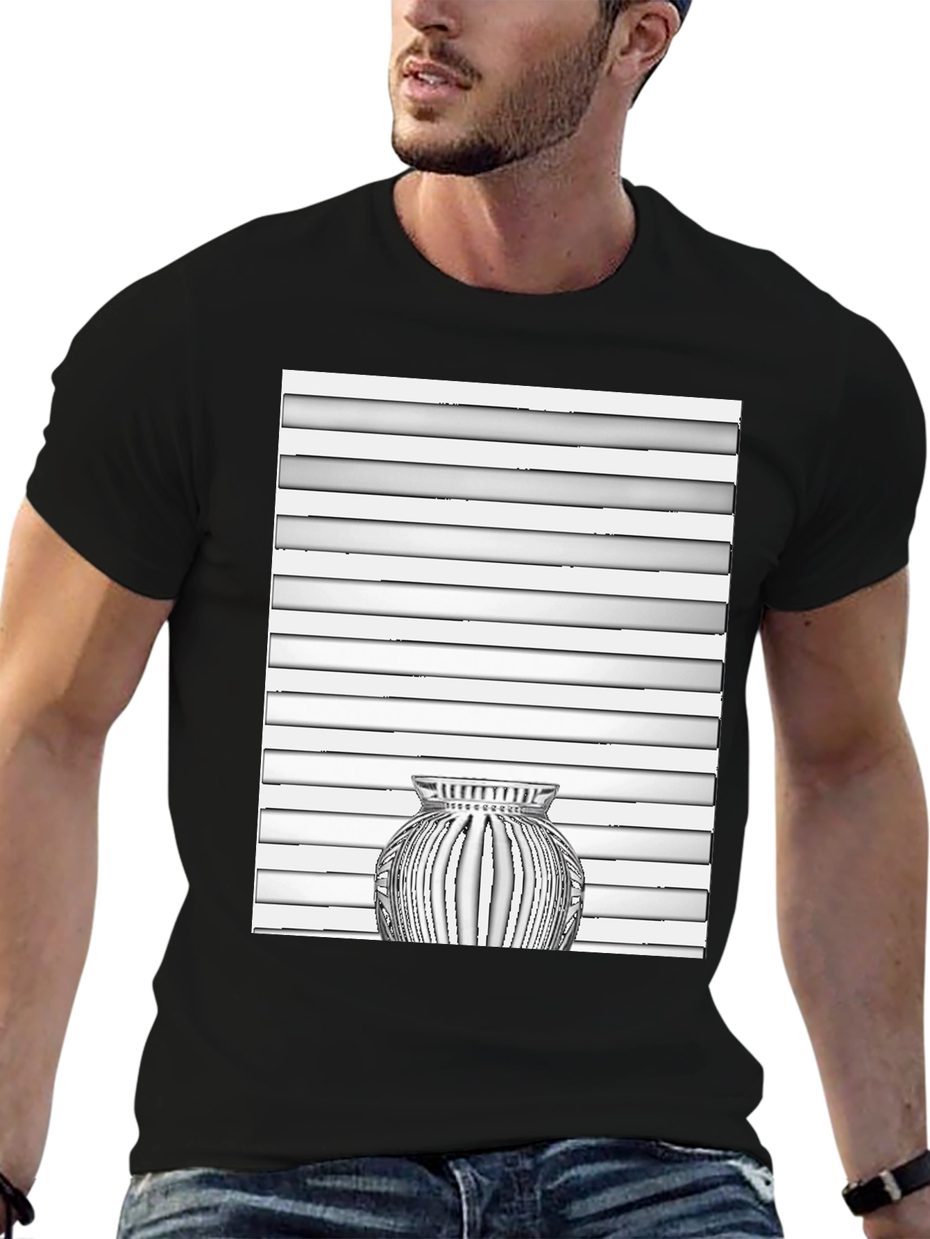 Striped Vase Graphic Tee