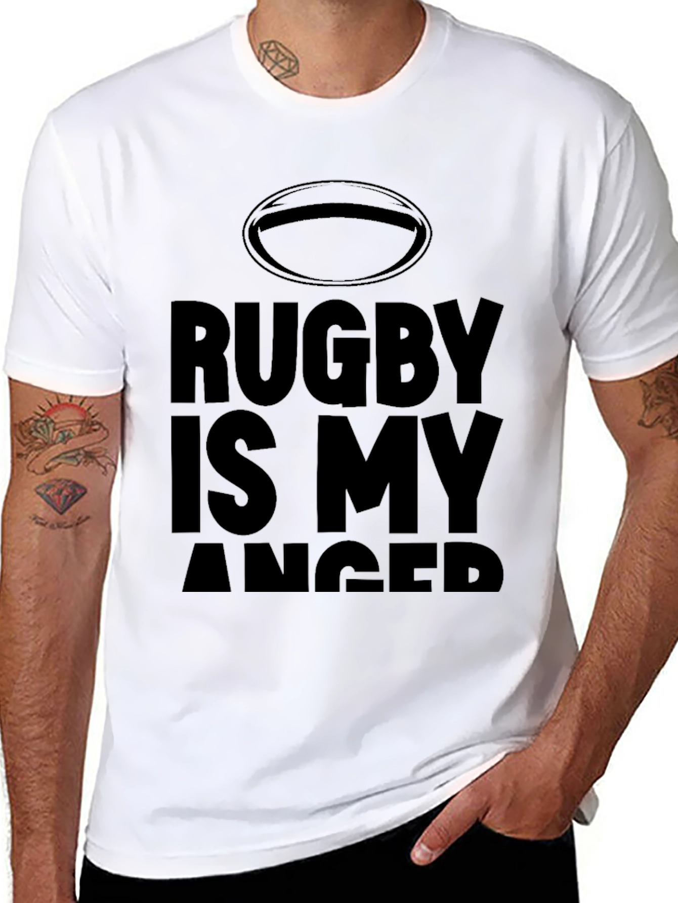 Rugby Is My Anger Black T-Shirt