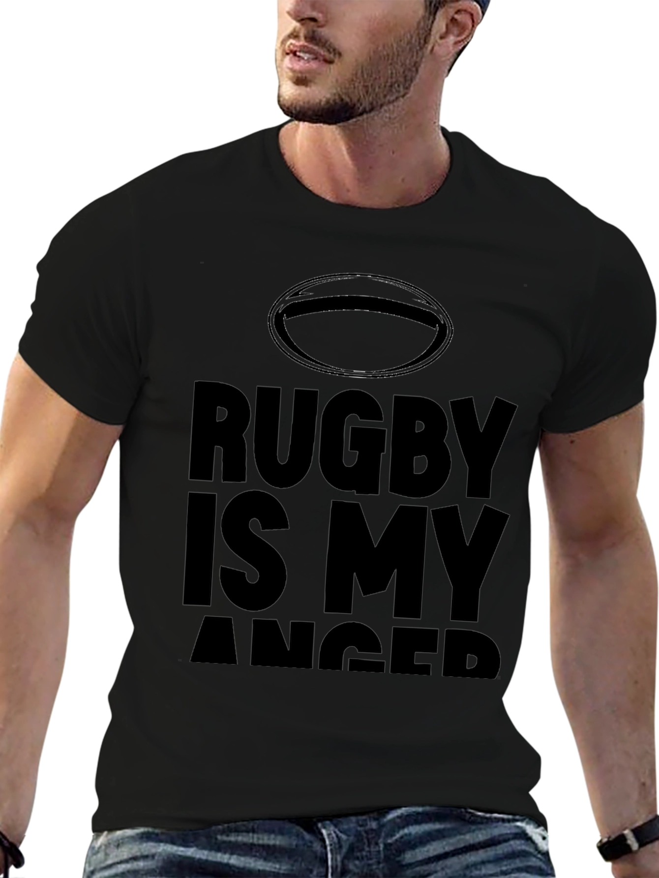 Rugby Is My Anger Black T-Shirt