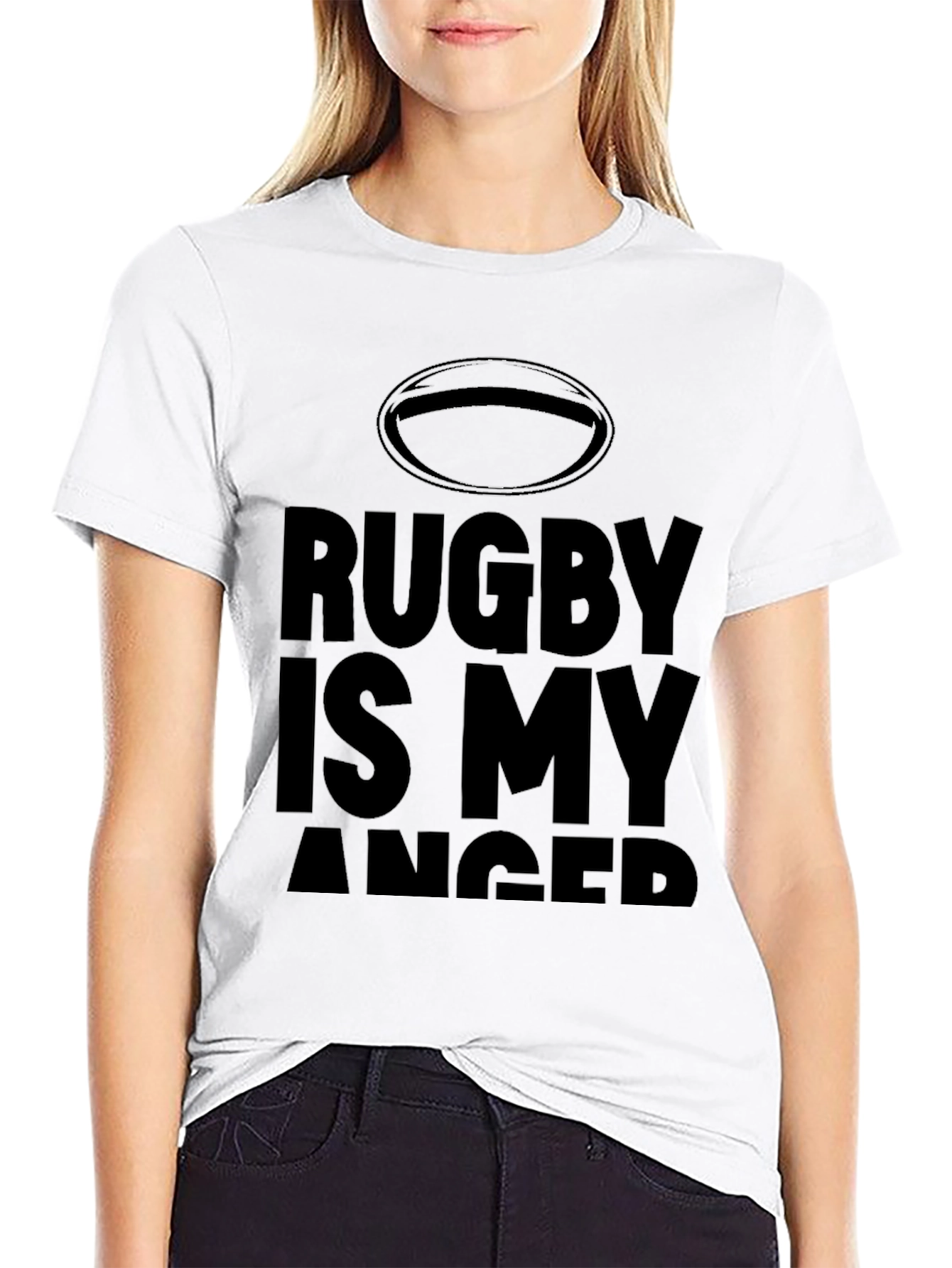 Rugby Is My Anger Black T-Shirt