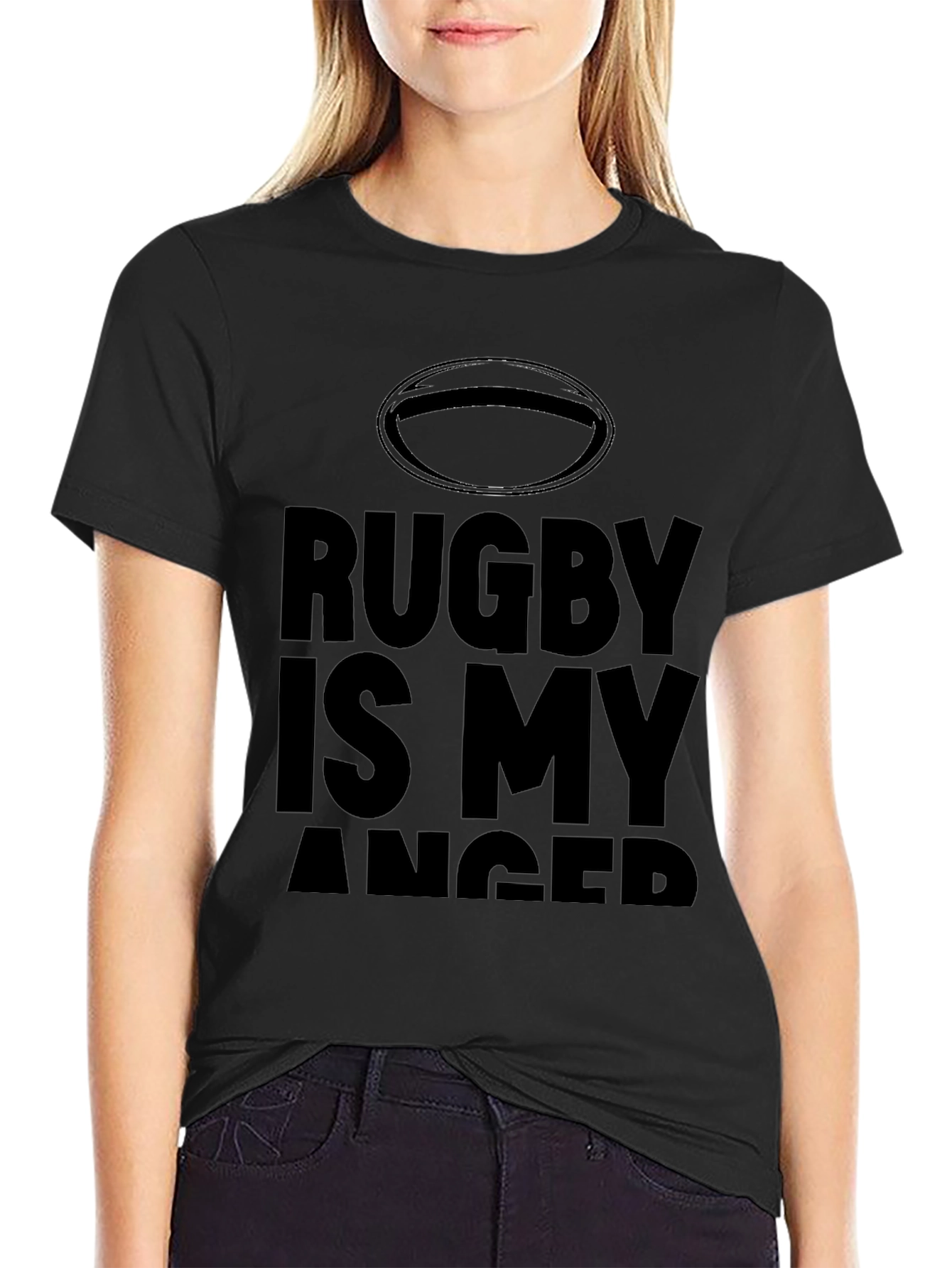 Rugby Is My Anger Black T-Shirt