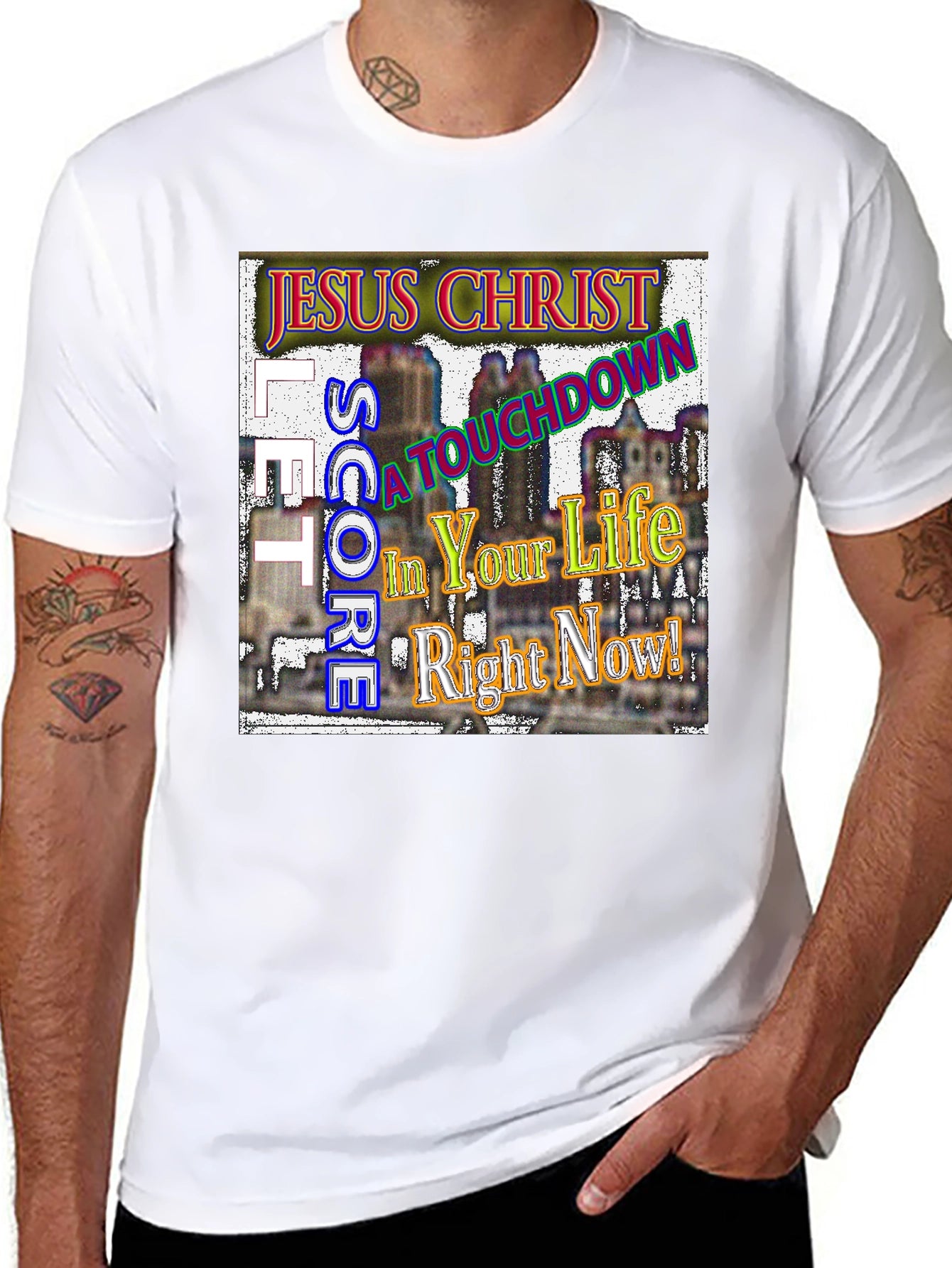 Jesus Christ Touchdown Graphic T-Shirt