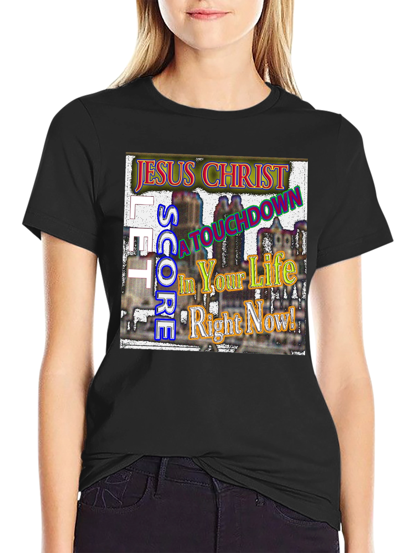 Jesus Christ Touchdown Graphic T-Shirt