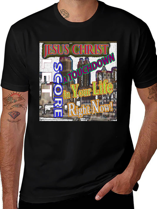 Jesus Christ Touchdown Graphic T-Shirt