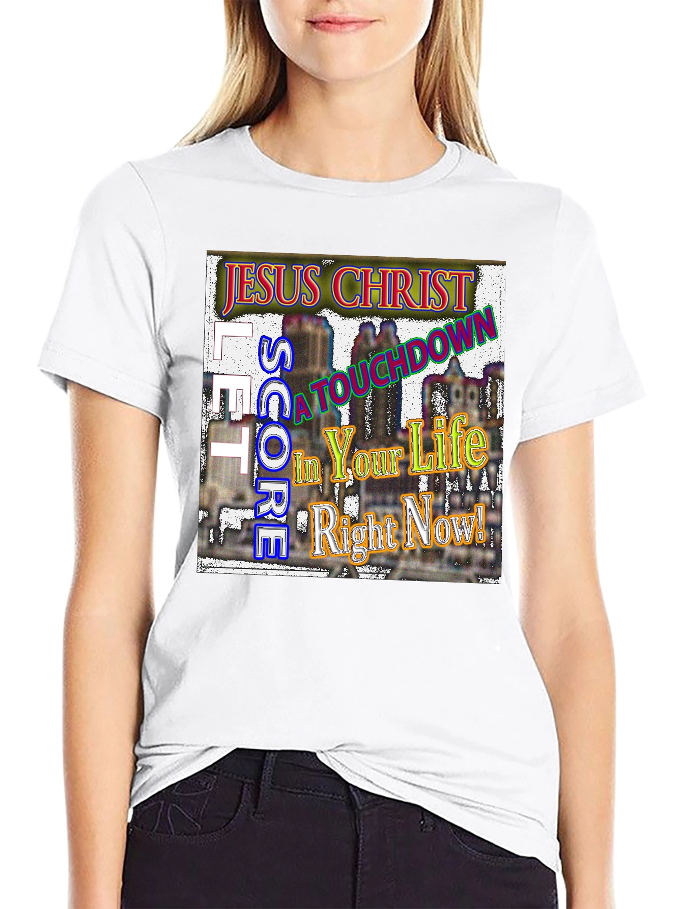 Jesus Christ Touchdown Graphic T-Shirt