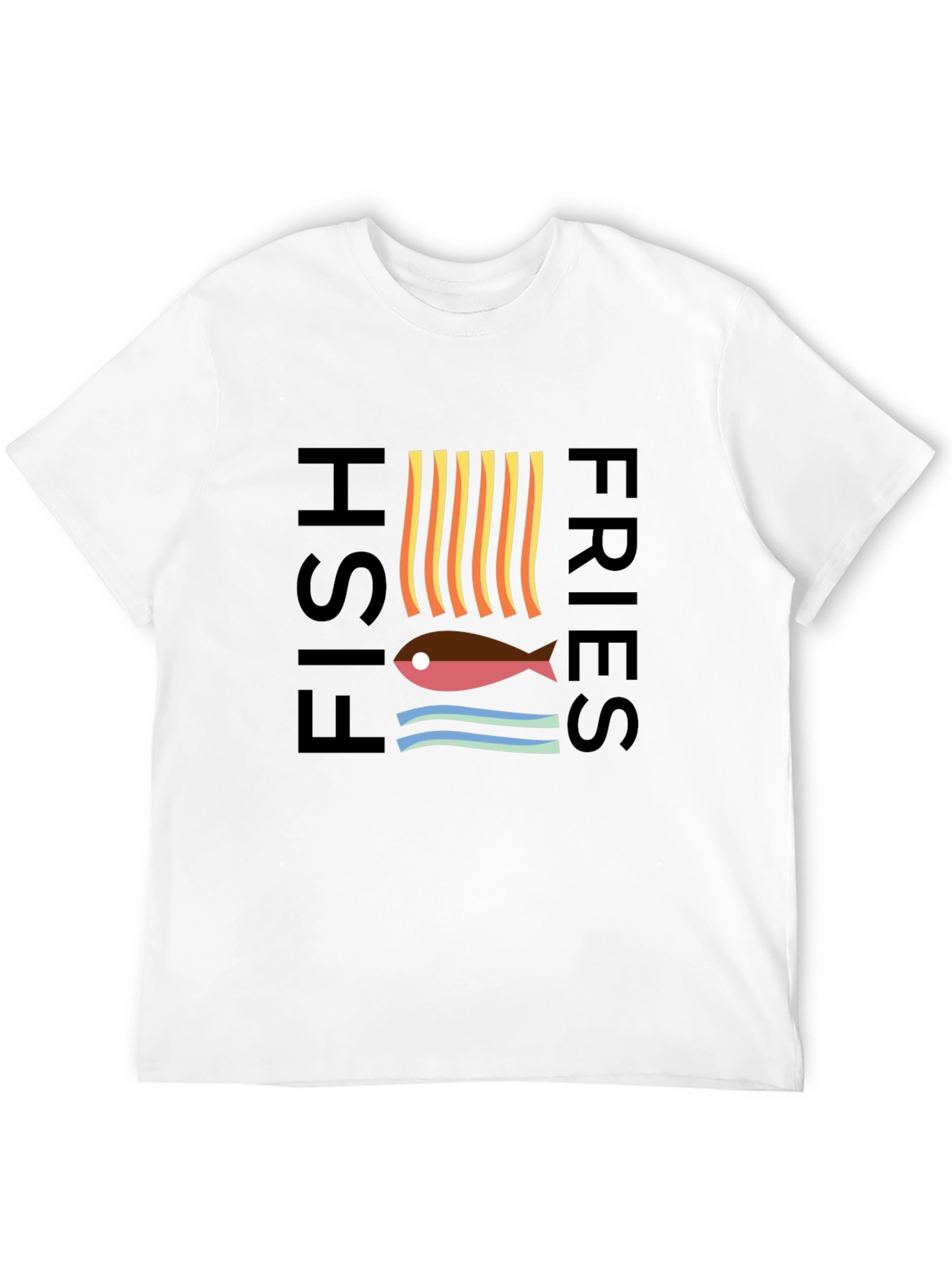 Fish & Fries Graphic Tee - Unisex Black T-Shirt