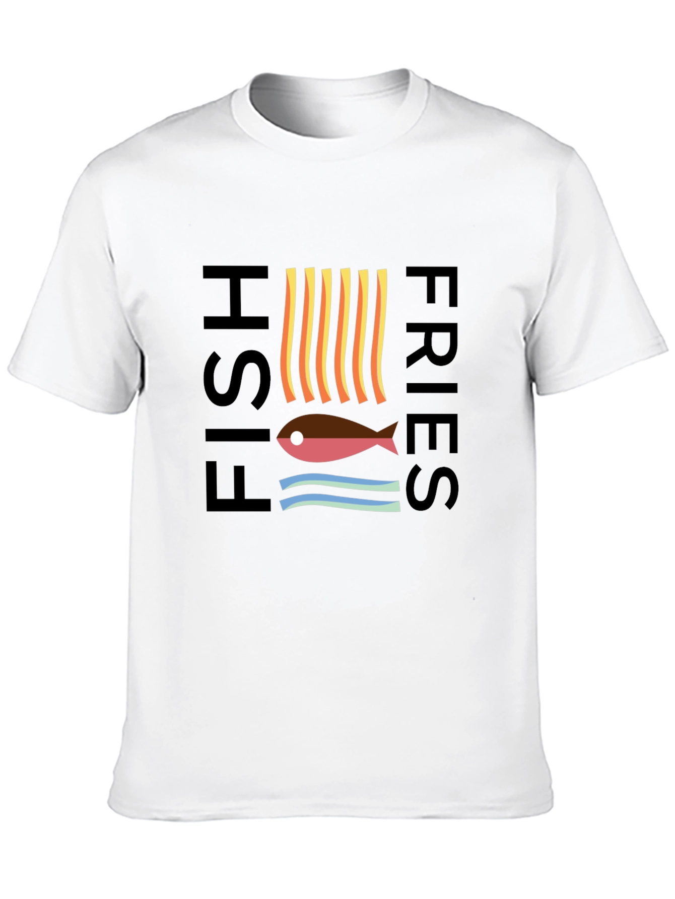 Fish & Fries Graphic Tee - Unisex Black T-Shirt