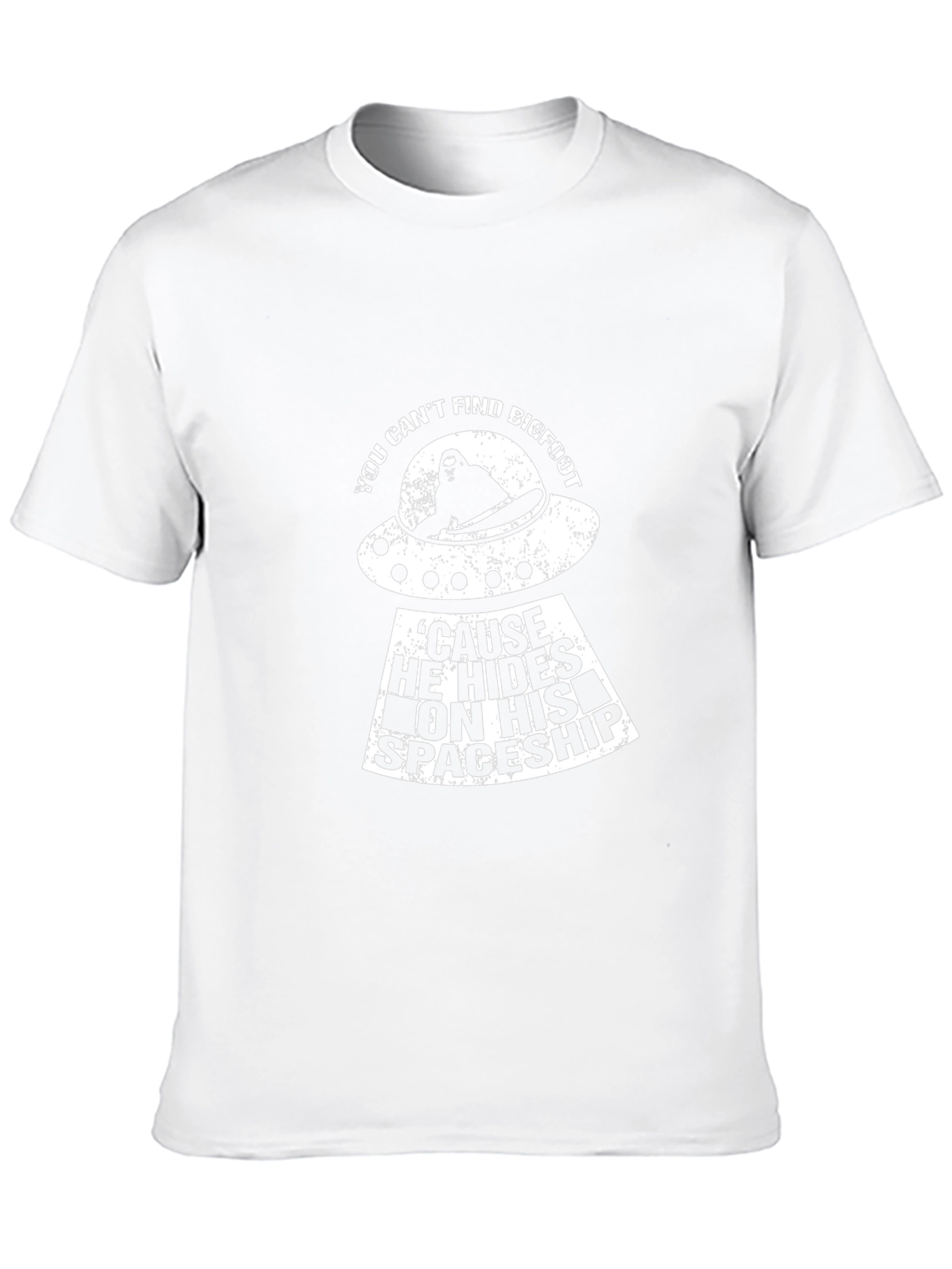 Bigfoot Spaceship T-Shirt - You Cant Find Him!