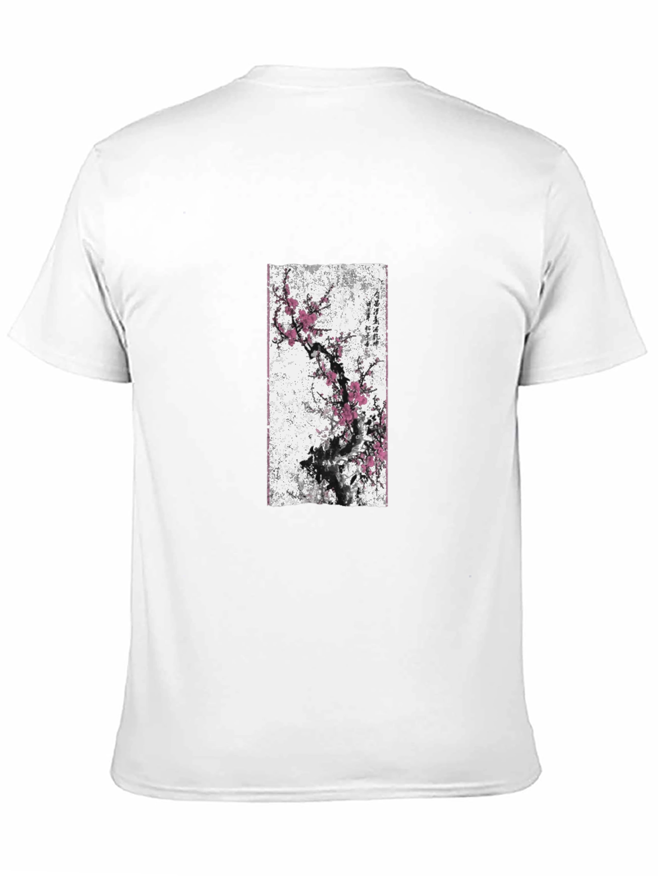 Black T-Shirt with Blossom Tree Graphic