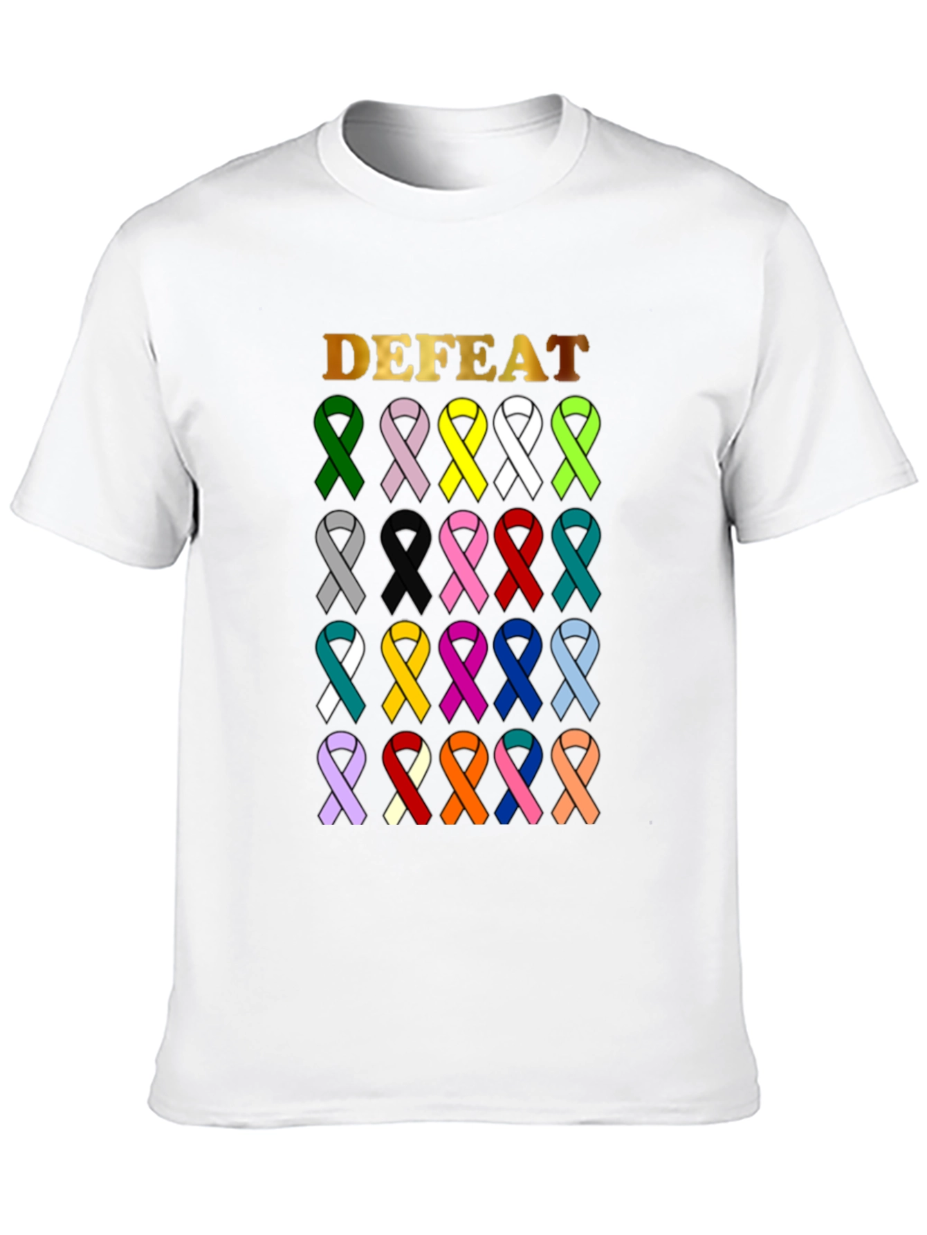 Defeat Cancer Awareness Ribbon T-Shirt
