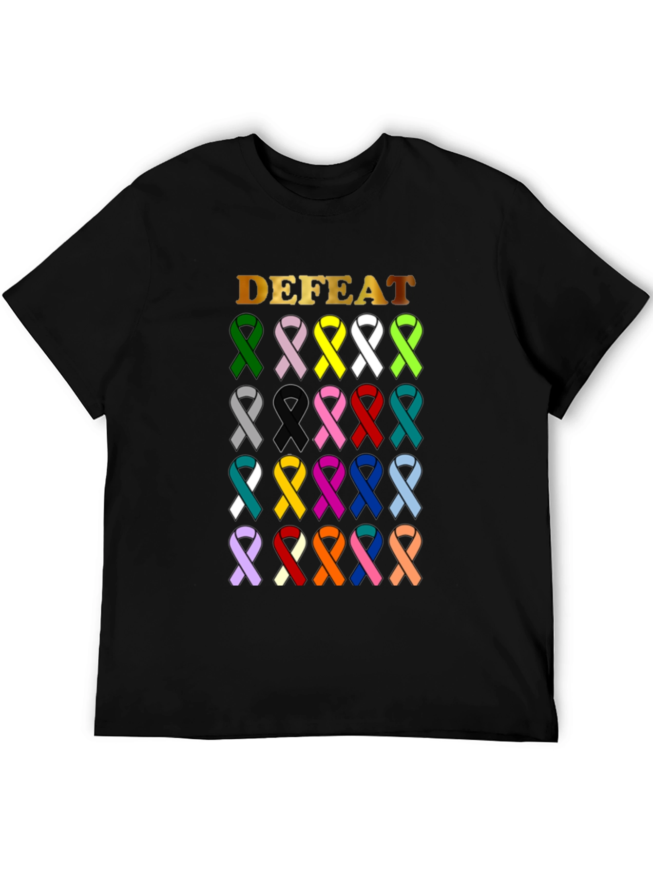 Defeat Cancer Awareness Ribbon T-Shirt
