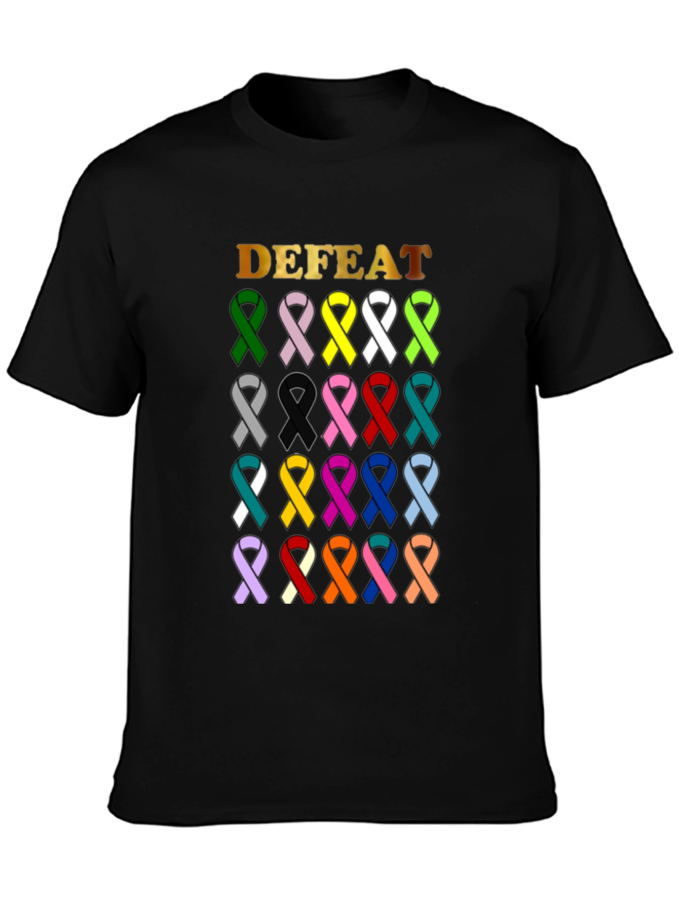 Defeat Cancer Awareness Ribbon T-Shirt