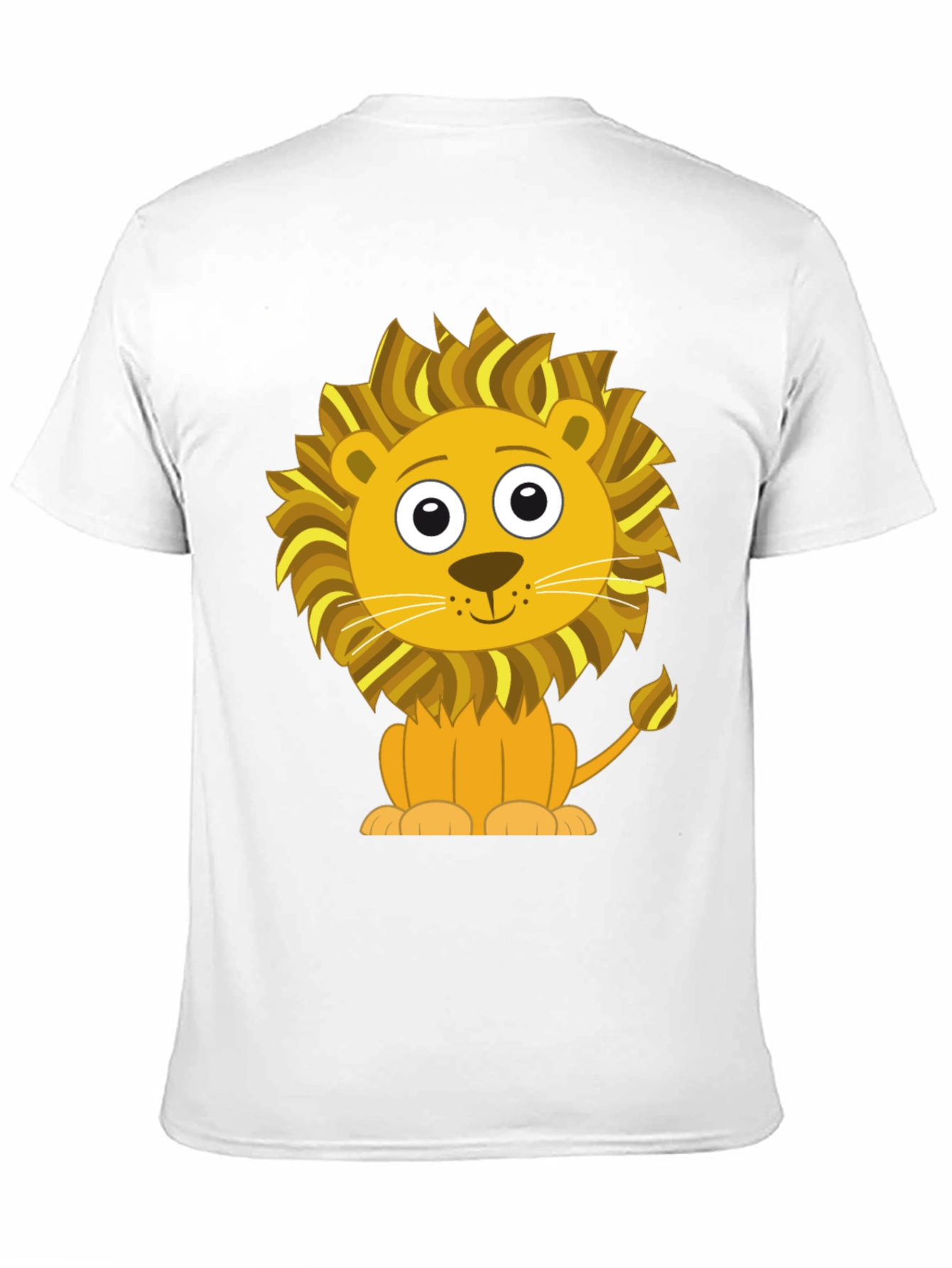 Cute Cartoon Lion Graphic T-Shirt - Black Cotton Tee