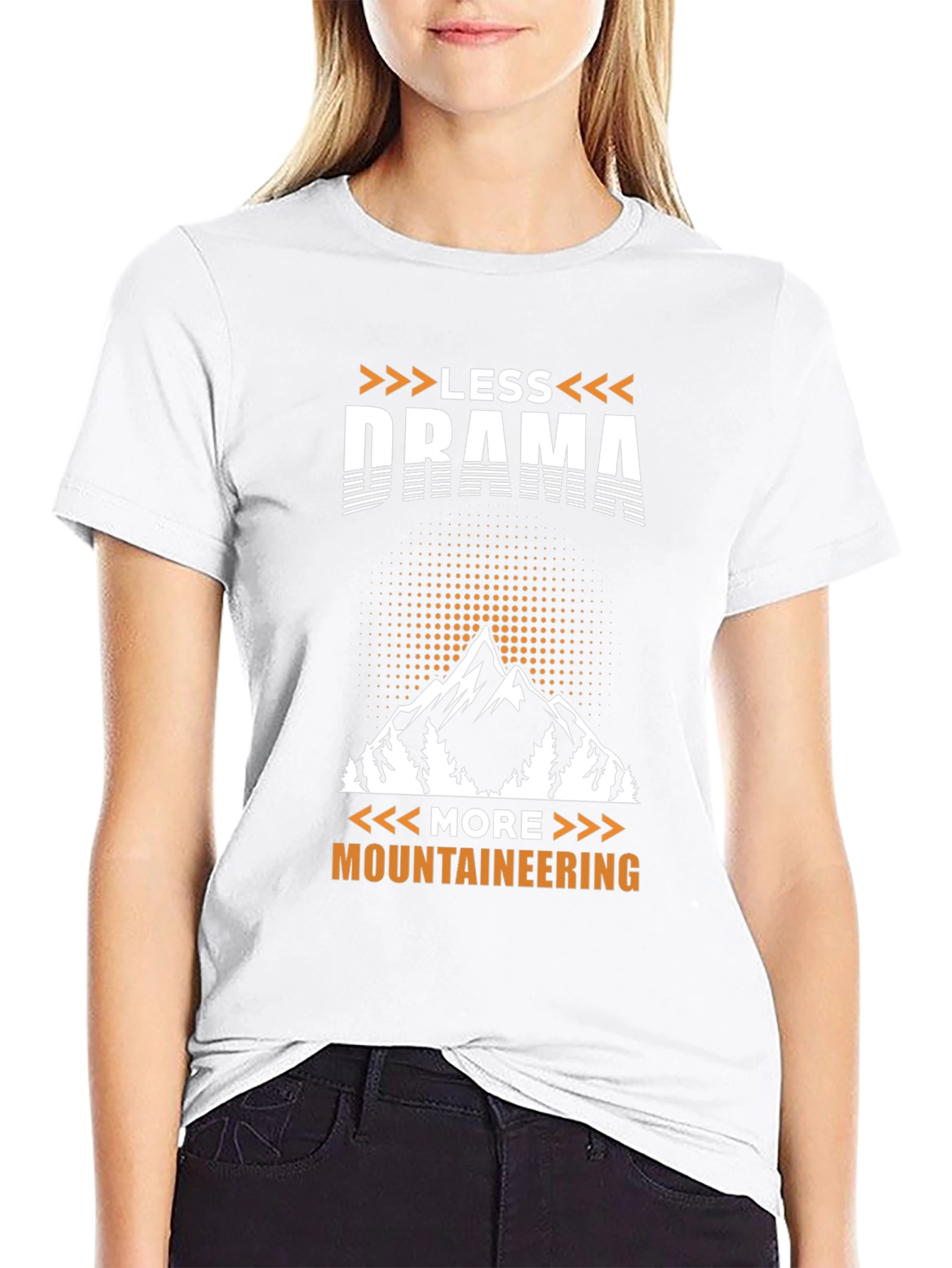Less Drama More Mountaineering Black T-Shirt