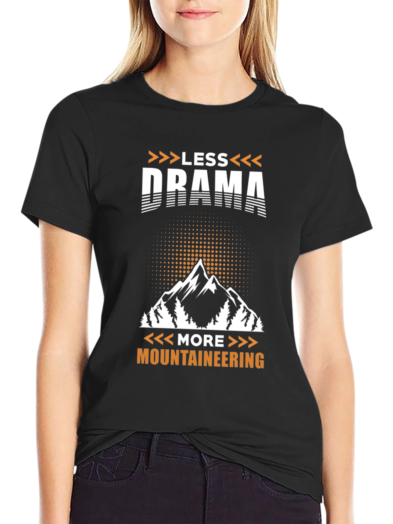 Less Drama More Mountaineering Black T-Shirt