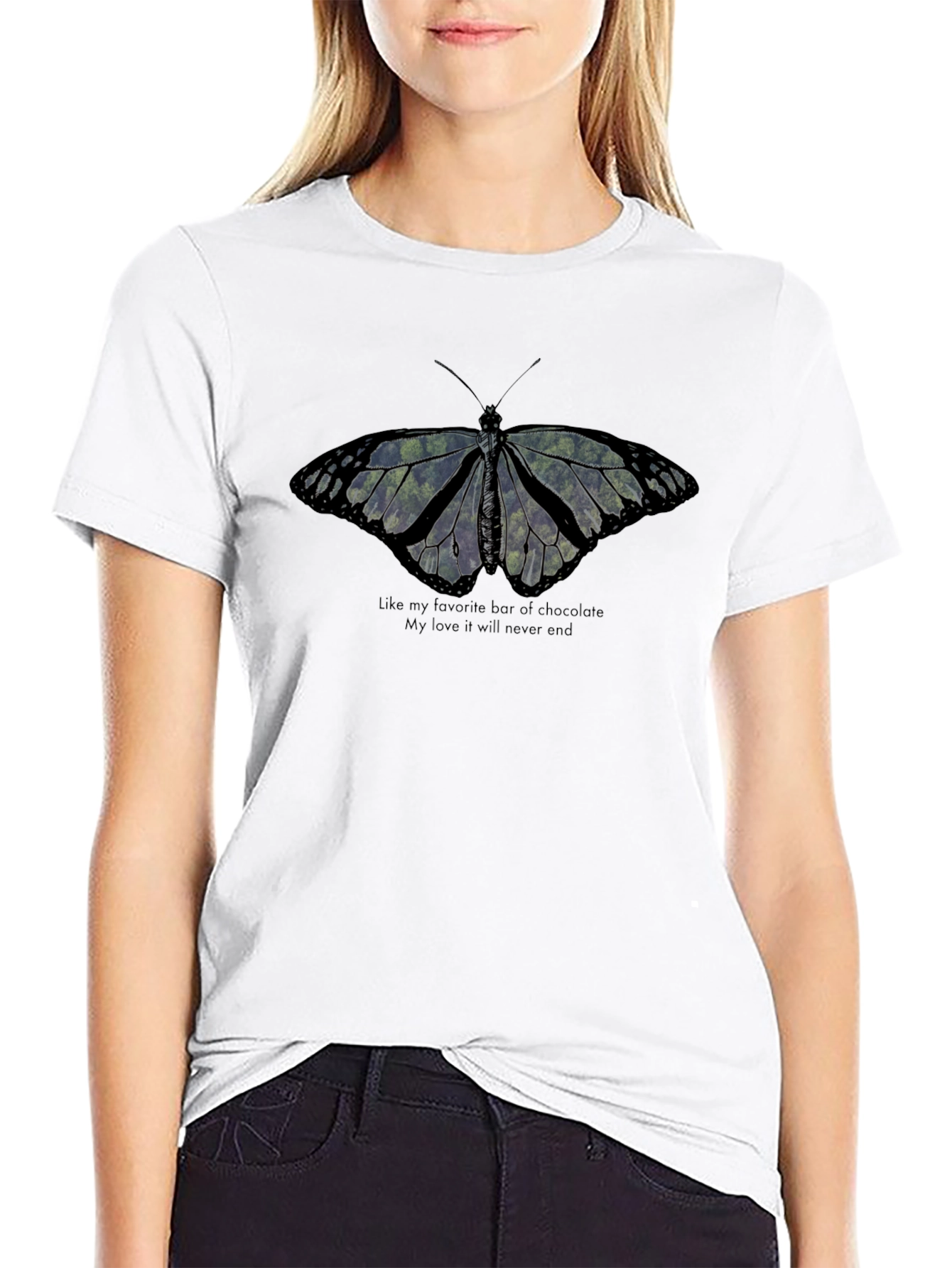 Butterfly Graphic Black T-Shirt