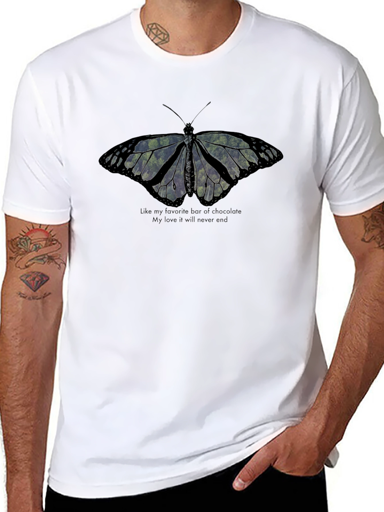 Butterfly Graphic Black T-Shirt