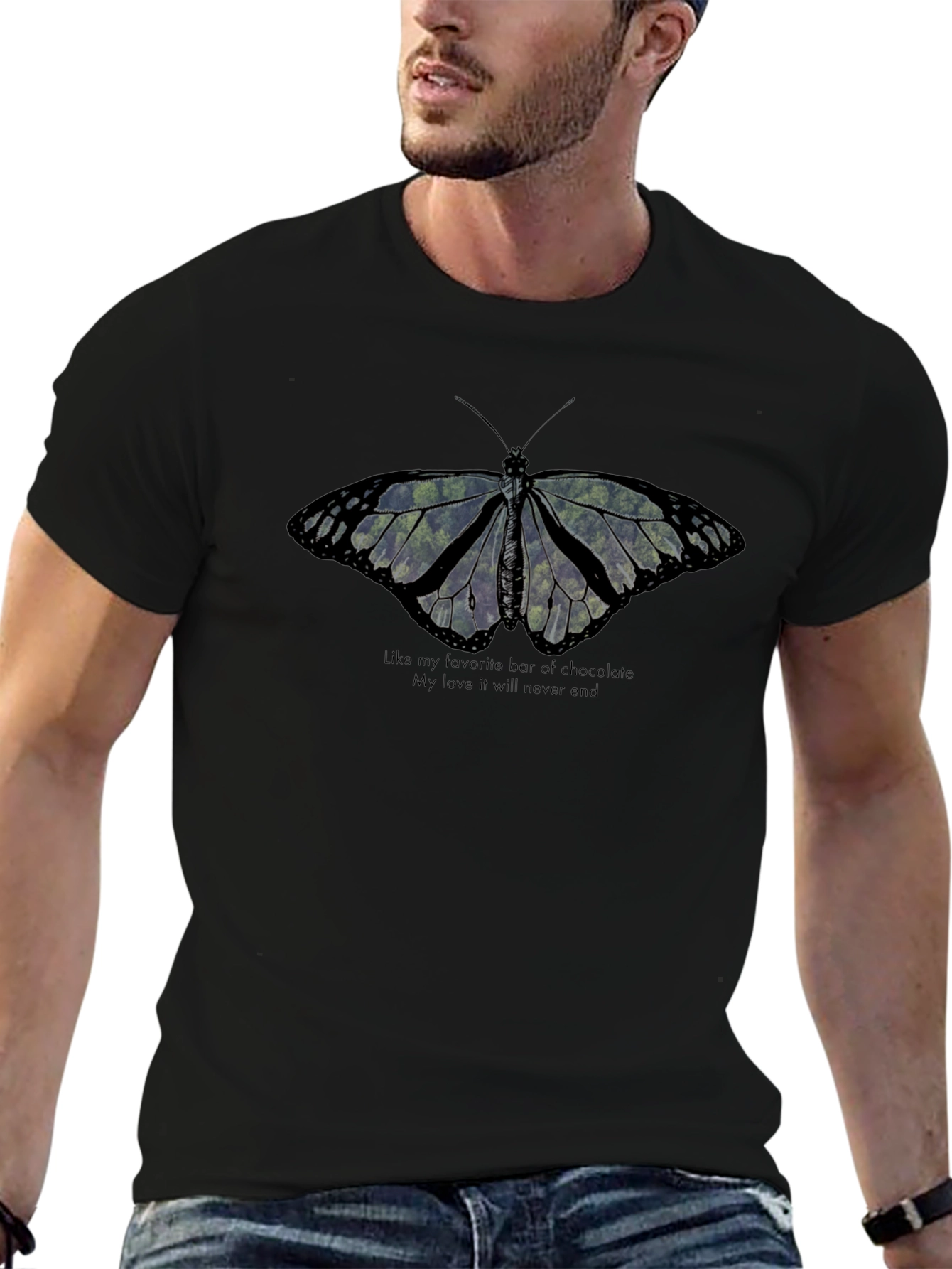 Butterfly Graphic Black T-Shirt
