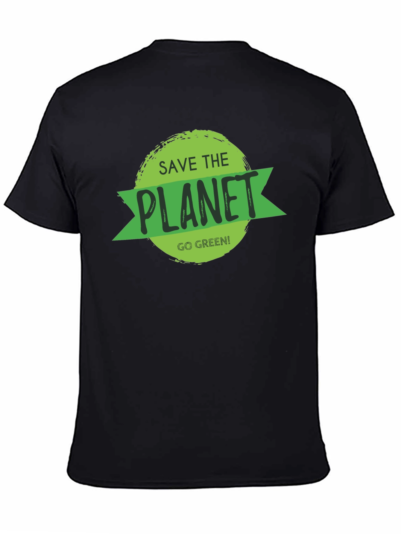 Save the Planet Black T-Shirt - Go Green!
