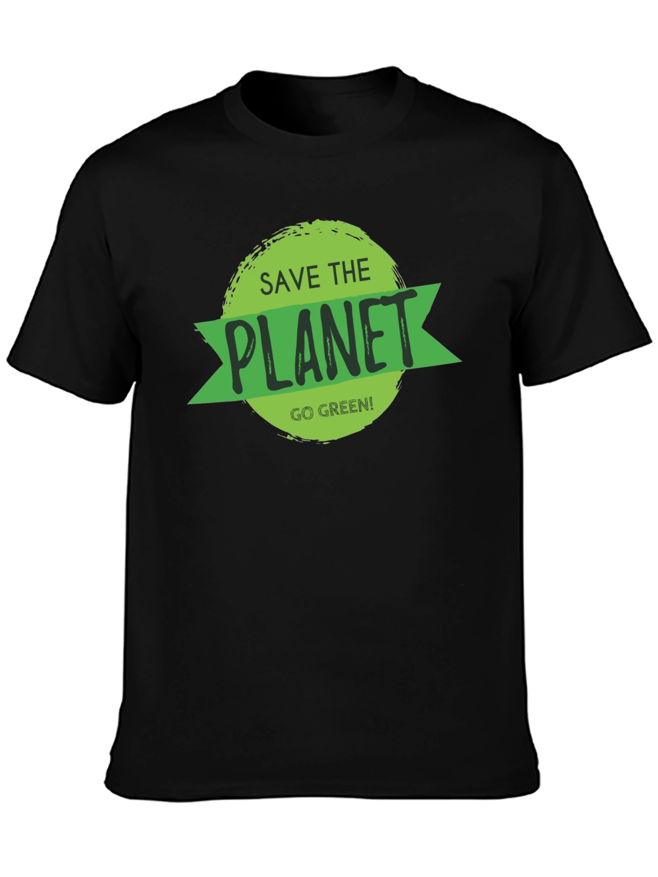 Save the Planet Black T-Shirt - Go Green!