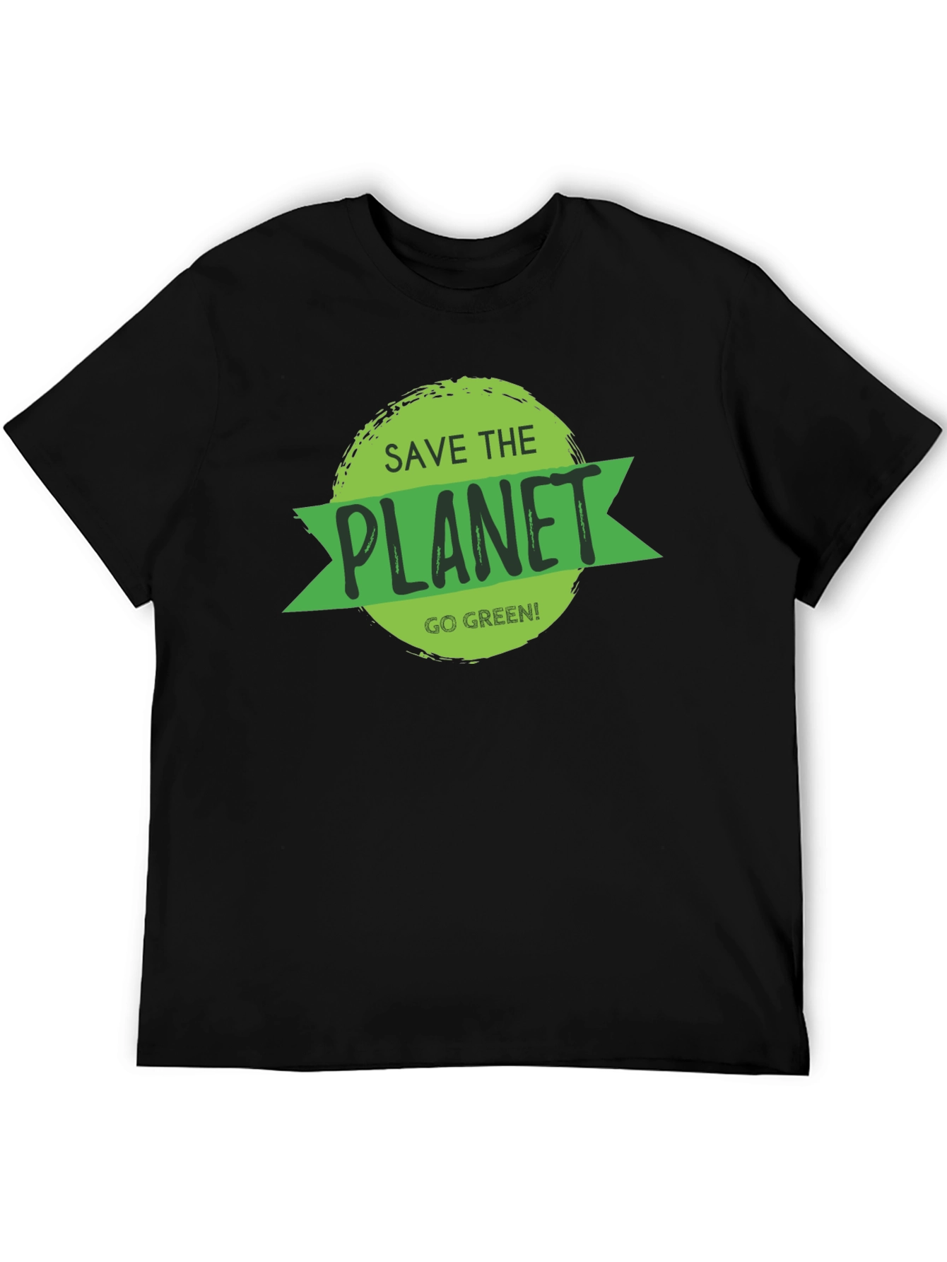 Save the Planet Black T-Shirt - Go Green!